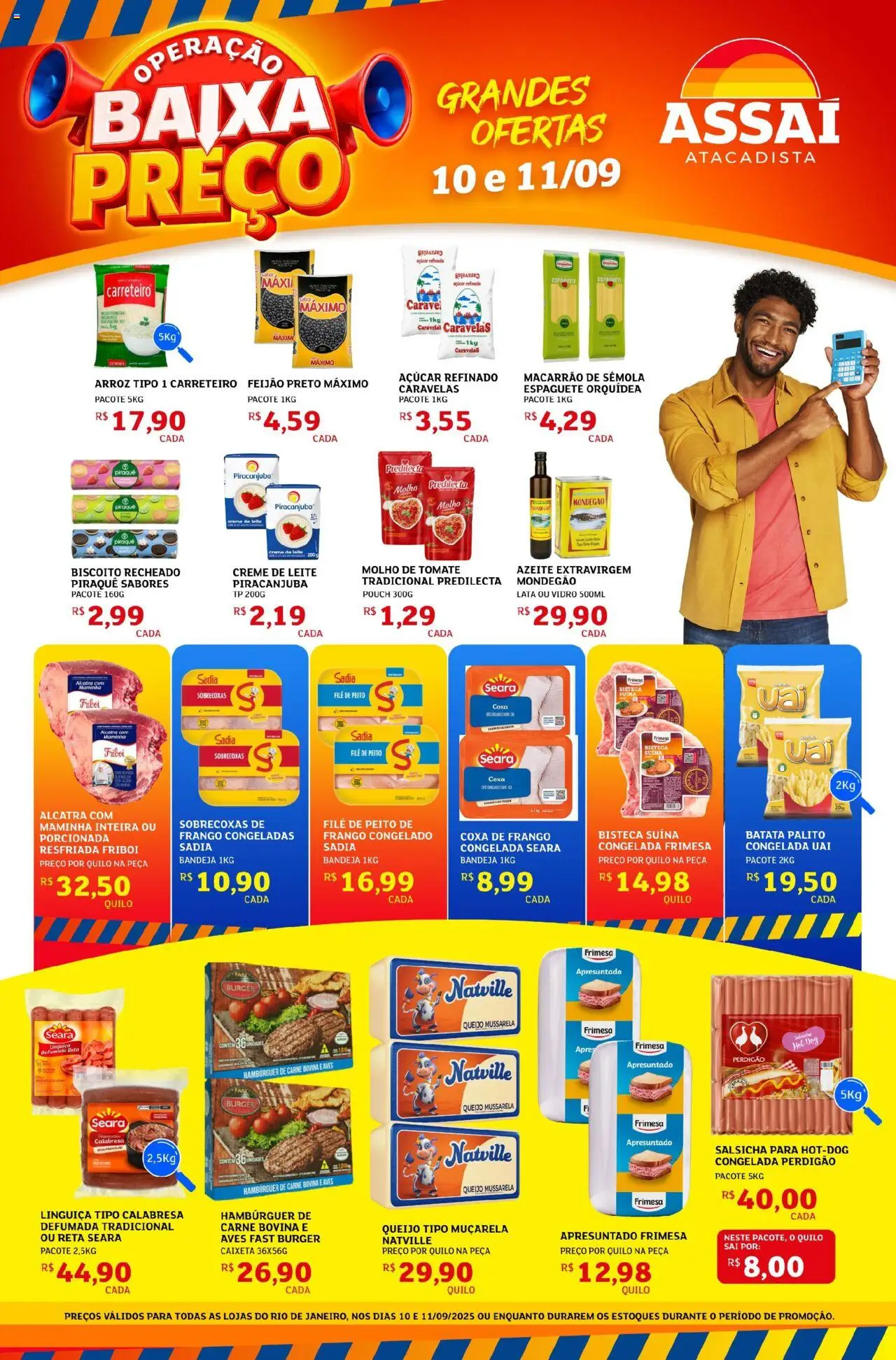 Assaí Atacadista Folheto - válido de 10.09.2025 | Página: 1 | Produtos: Feijão, Molho de tomate, Salsicha, Queijo