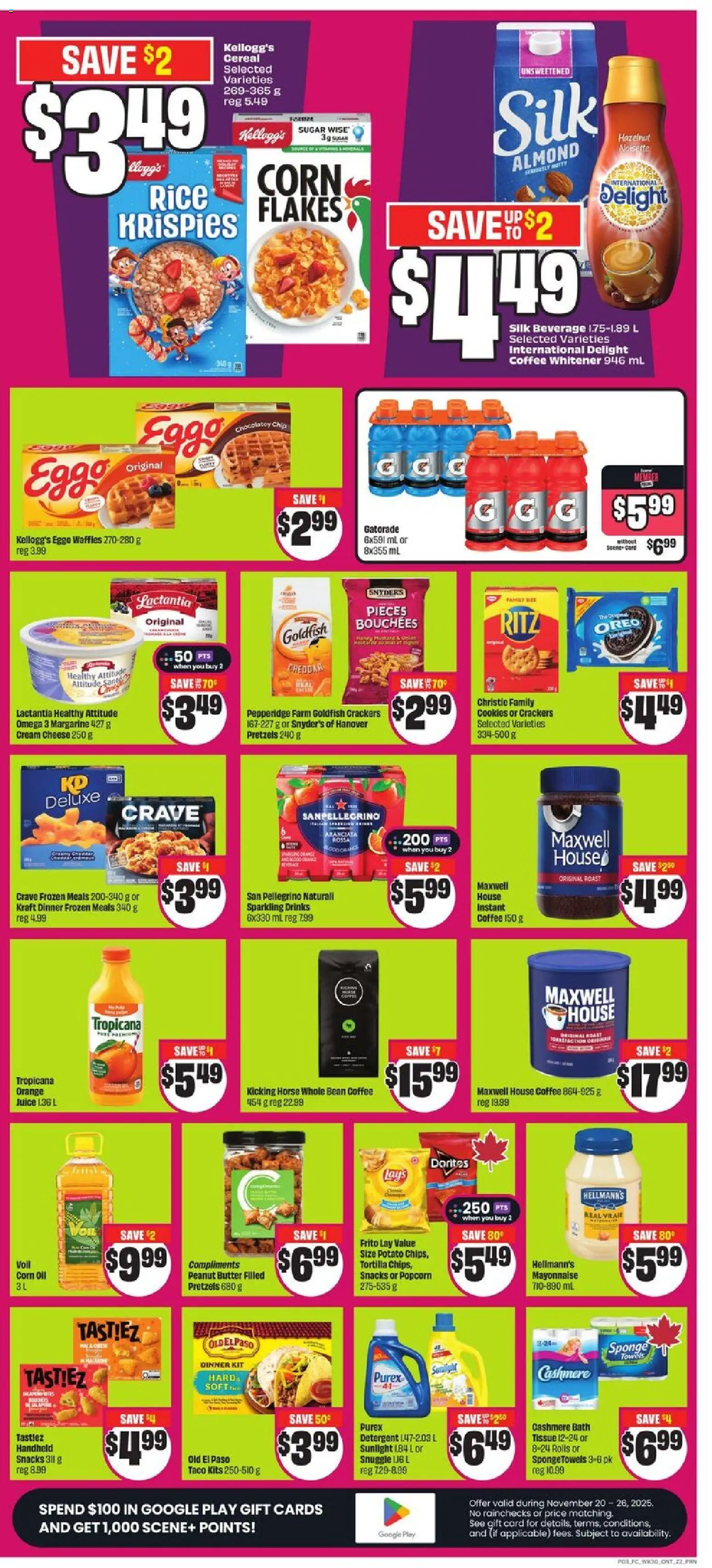 FreshCo flyer valid from 20.11.2025 | Page: 4 | Products: Flakes, Detergent, Butter, Coffee