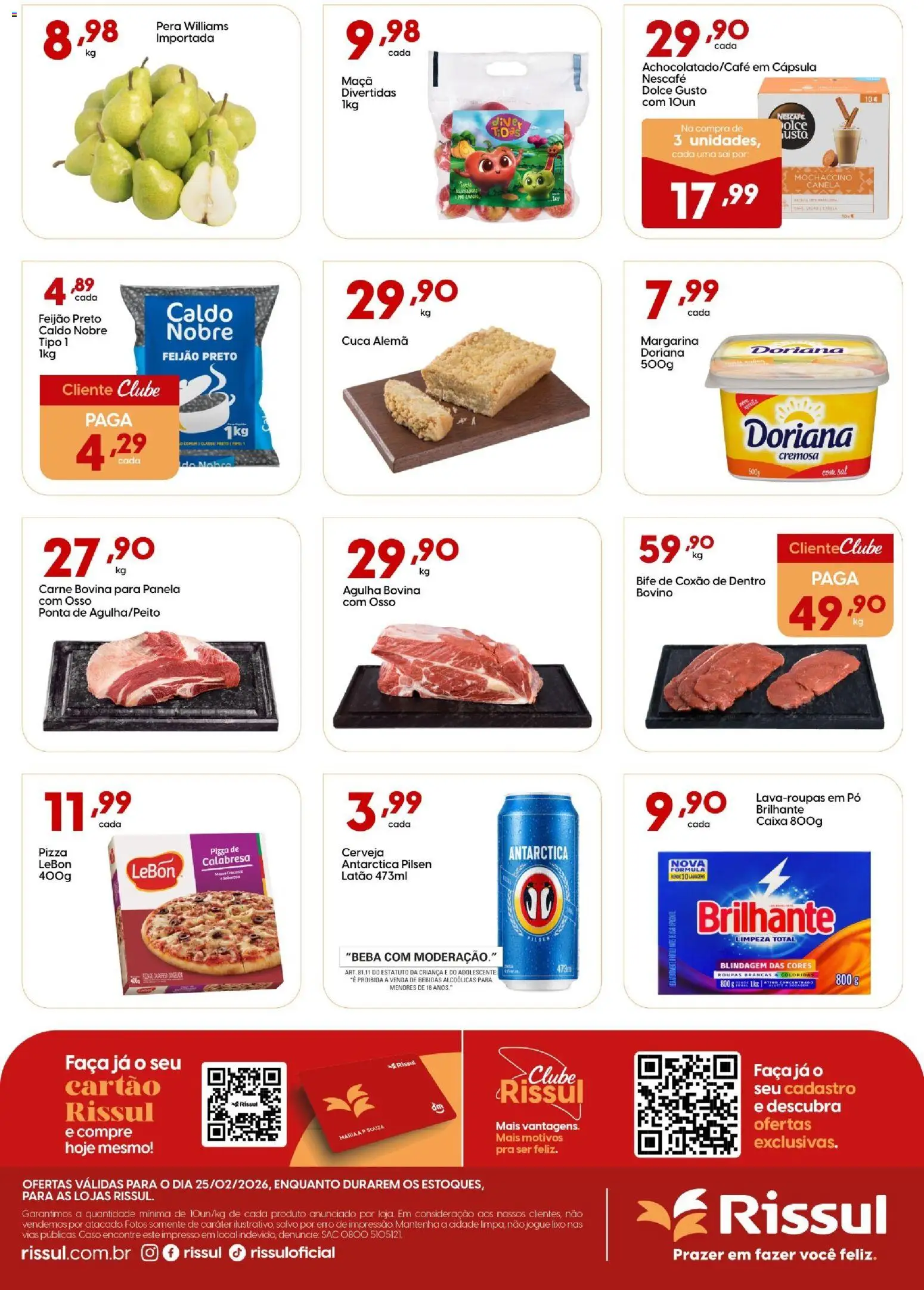 Rissul Folheto - válido de 25.02.2026 | Página: 2 | Produtos: Panela, Faca, Cerveja, Roupas