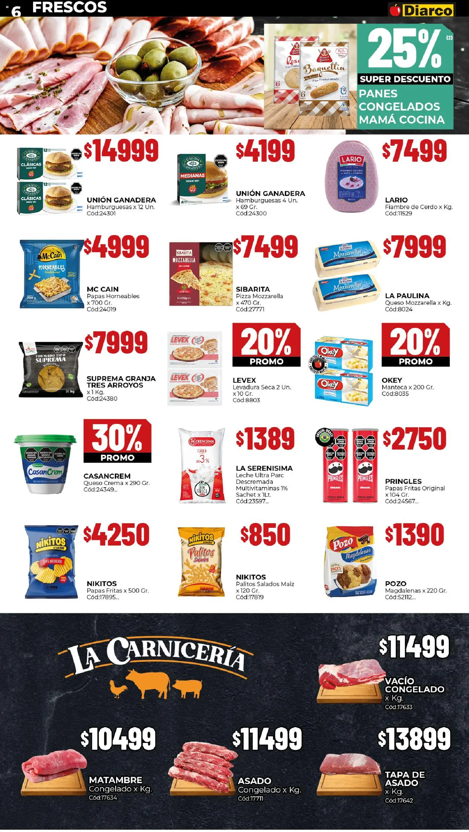 Diarco ofertas │ válido desde el 10.11.2025 | Página: 6 | Productos: Cocina, Pollo, Leche, Papas fritas
