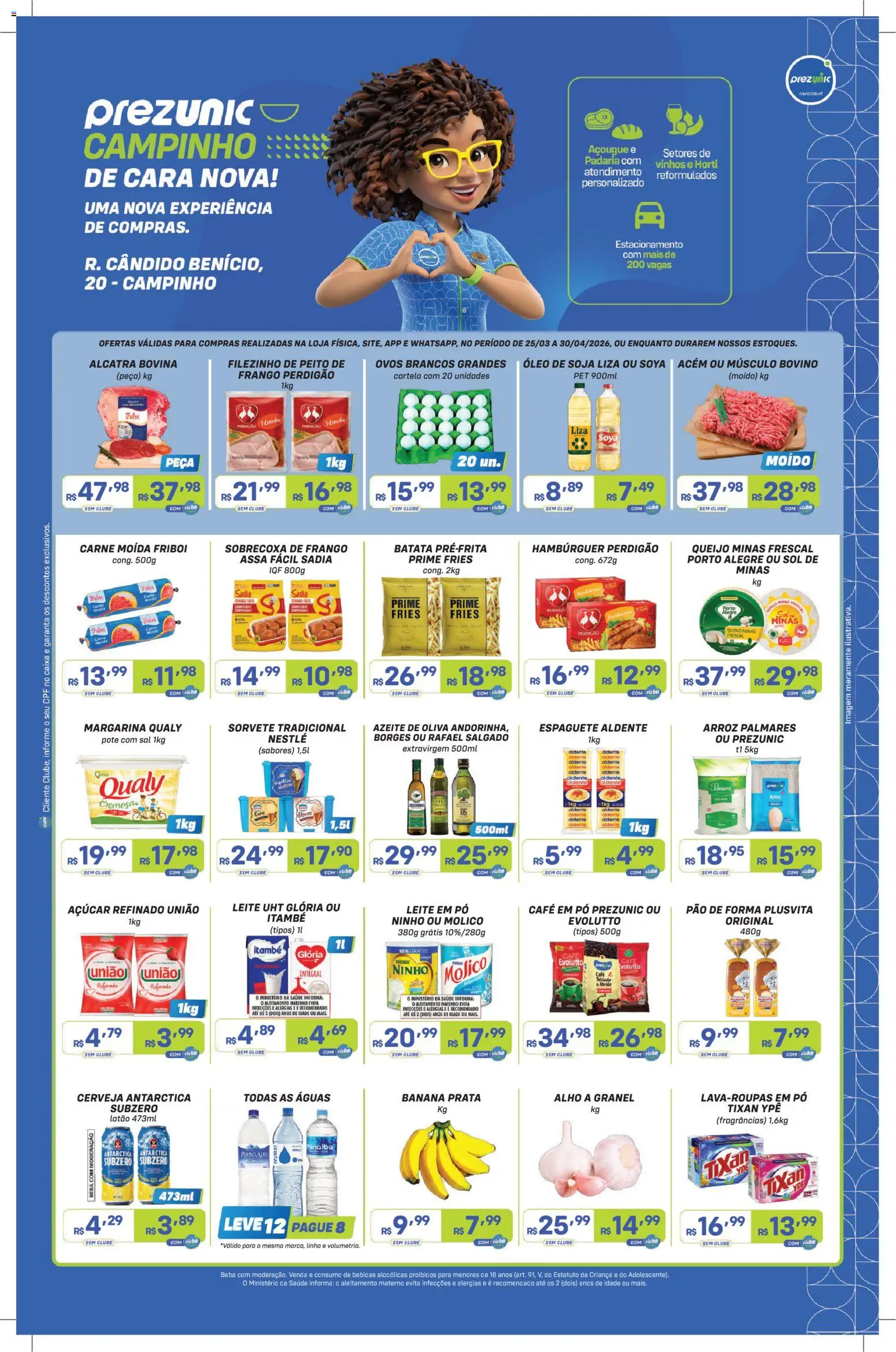 Prezunic Folheto - válido de 25.03.2026 | Página: 1 | Produtos: Cará, Carne, Açúcar, Carne moida friboi