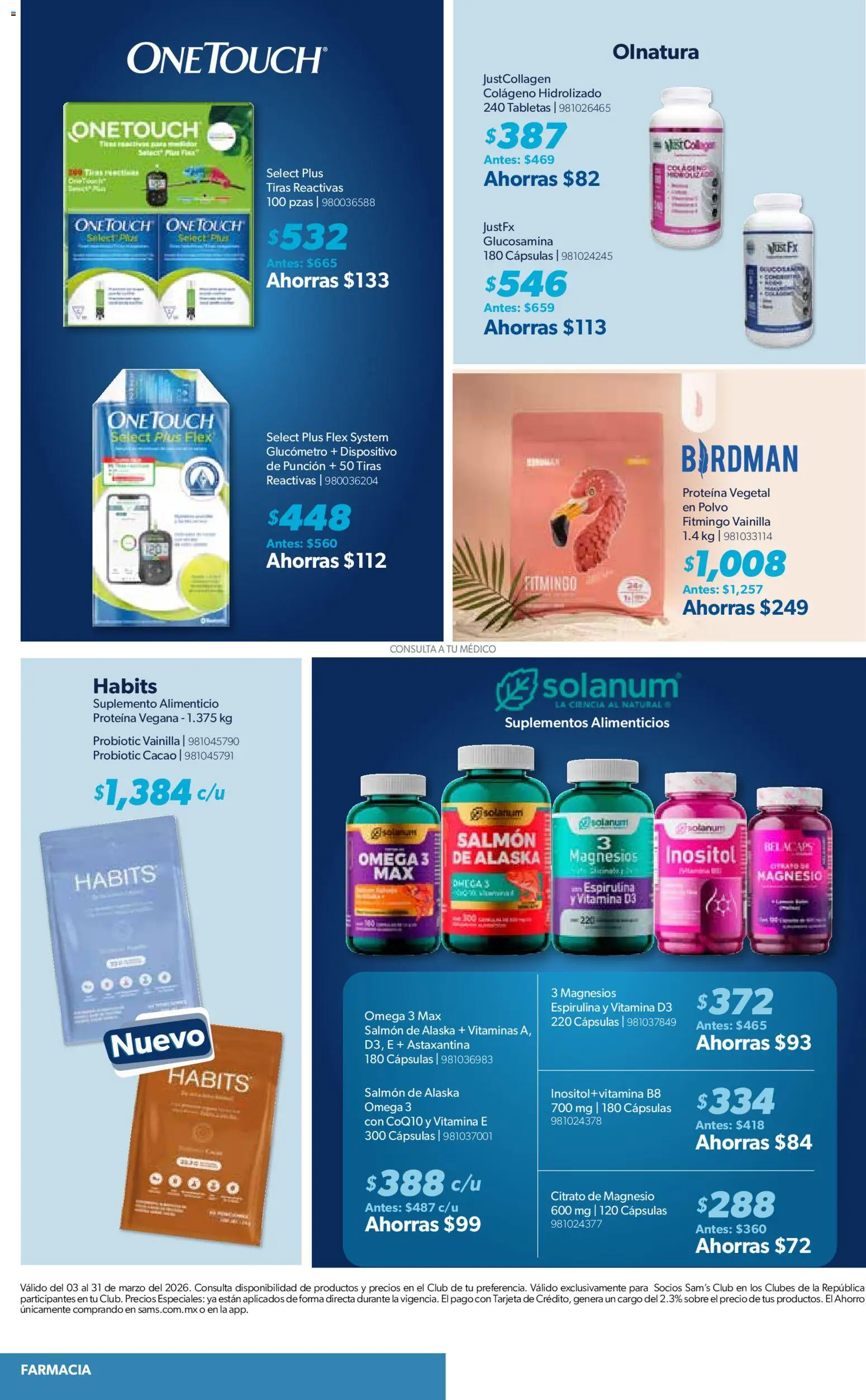 Nuevas ofertas de Sam's Club válidas en toda la República Mexicana desde el 03.03.2026. ¡Encuentra las mejores ofertas en Sam's Club catálogo! | Página: 16 | Productos: Cacao, Vitaminas, Polvo, Sobre