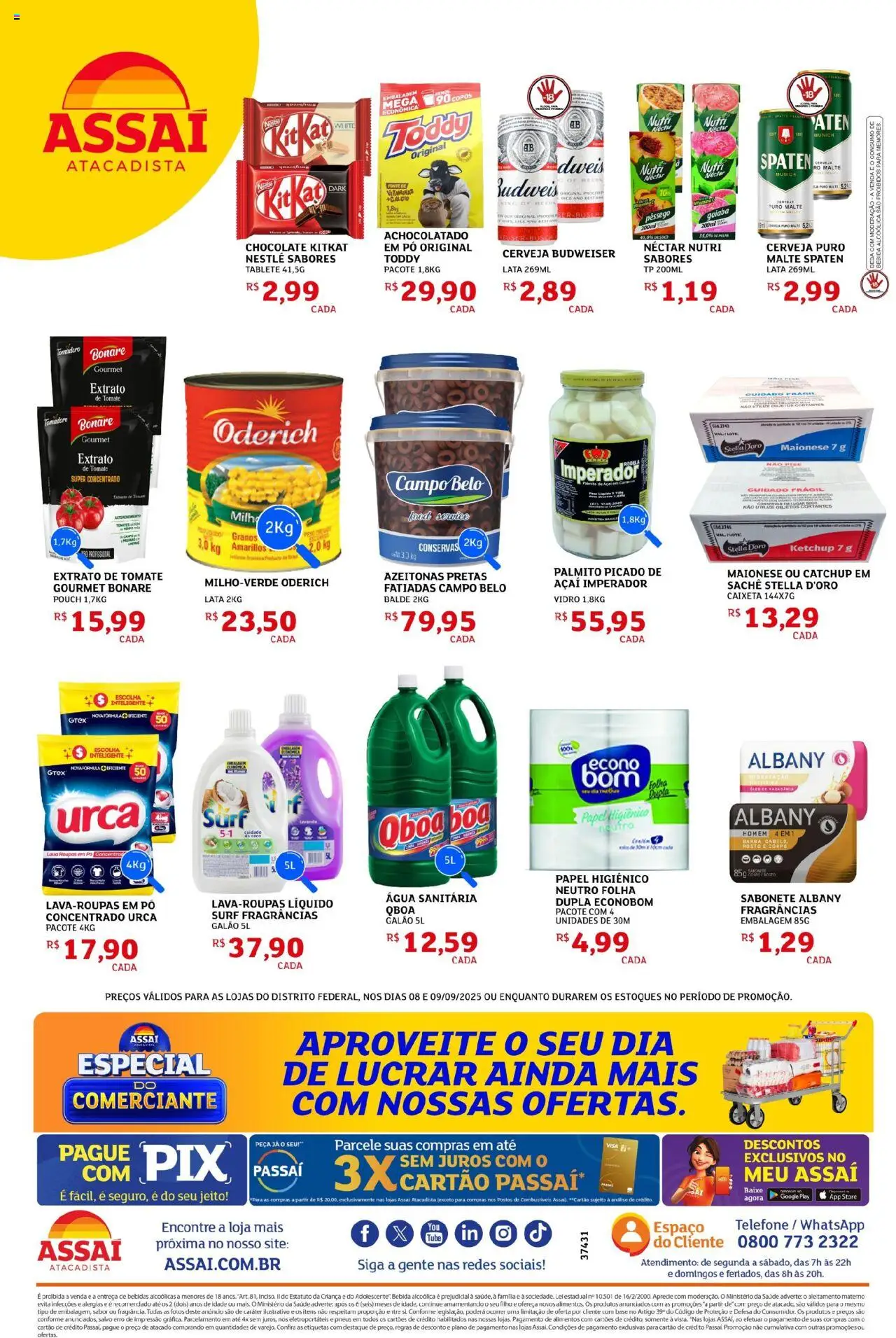 Assaí Atacadista Folheto - válido de 08.09.2025 | Página: 2 | Produtos: Goiaba, Pneus, Água sanitária, Balde