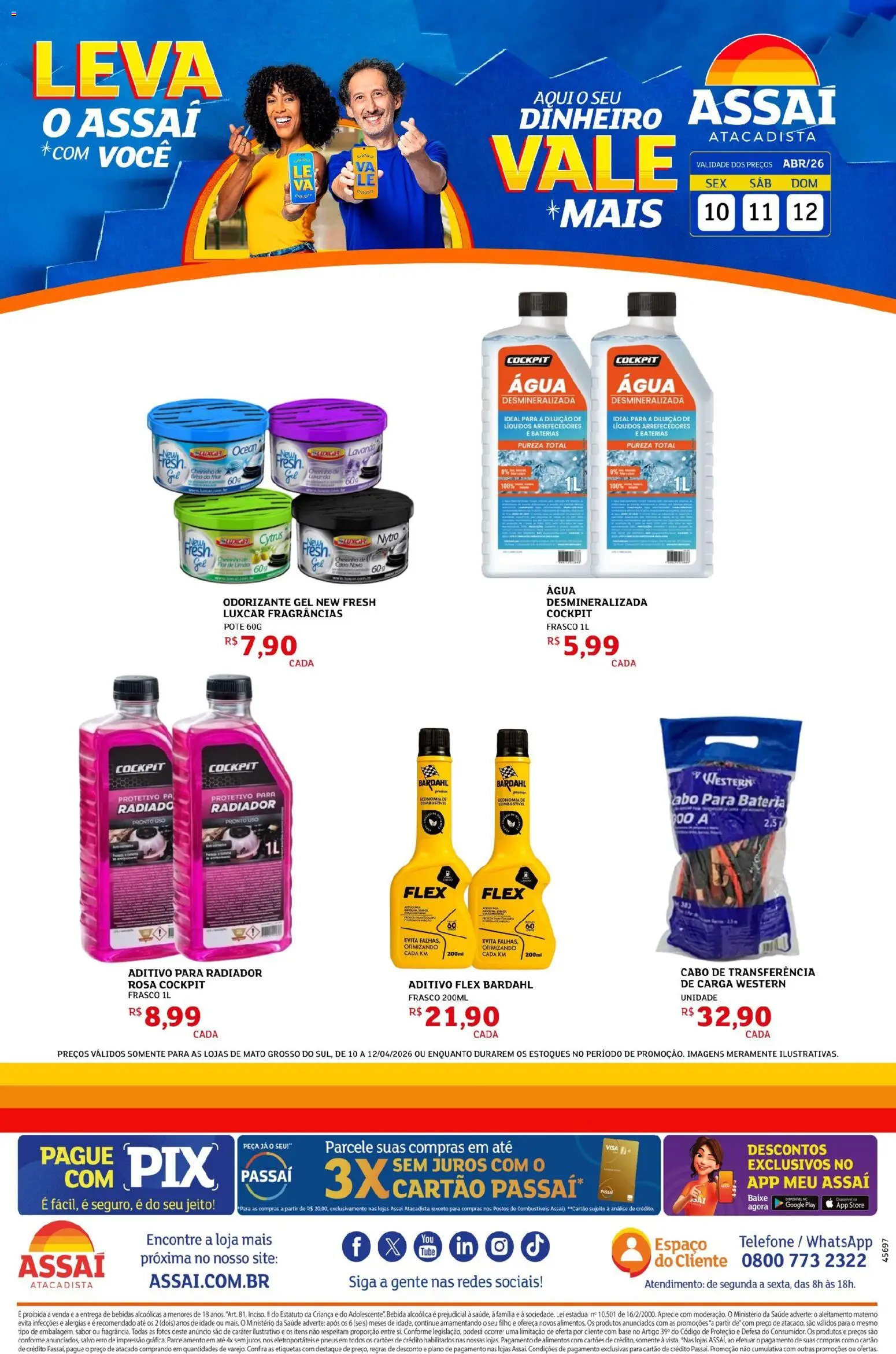 Assaí Atacadista Folheto - válido de 10.04.2026 | Página: 1 | Produtos: Radiador, Pneus, Base, Pá