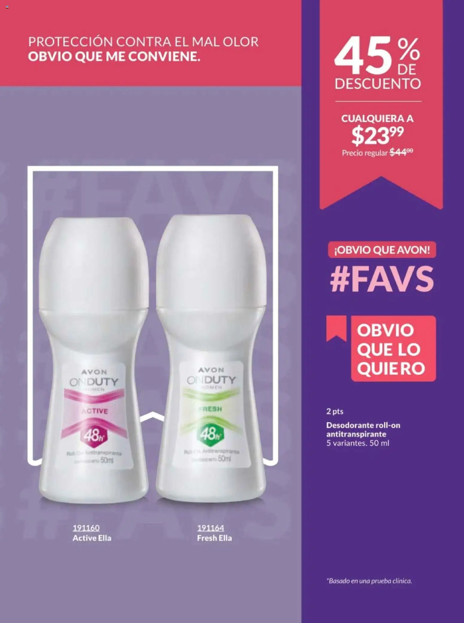 Nuevas ofertas de AVON válidas en toda la República Mexicana desde el 10.01.2026. ¡Encuentra las mejores ofertas en AVON campaña 2 2026! | Página: 189 | Productos: Desodorante, Antitranspirante