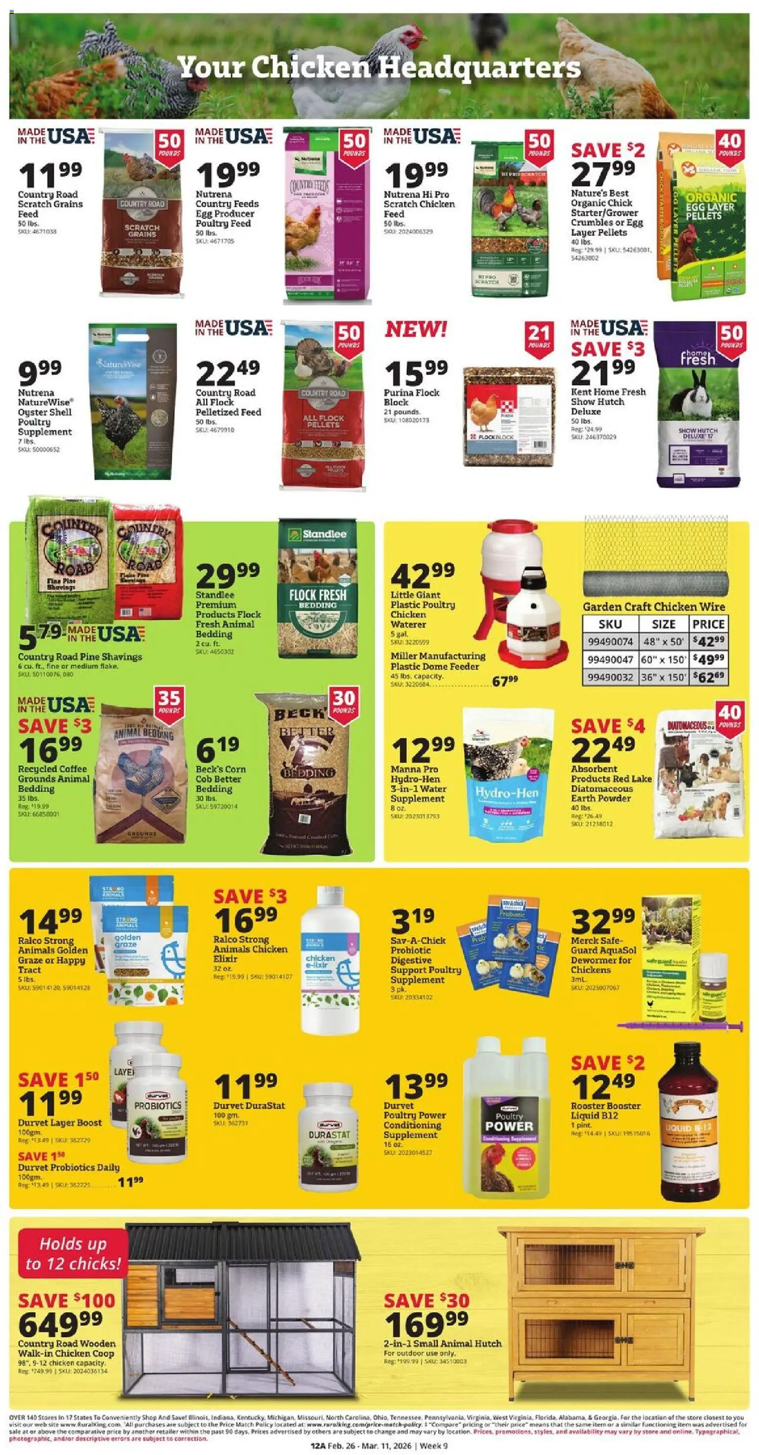 Rural King Weekly Ad - valid from 26.02.2026 | Page: 14 | Products: Corn, Safe, Water, Poultry