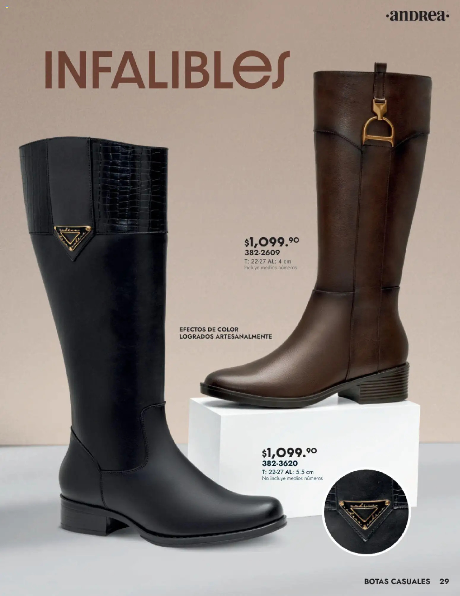 Nuevas ofertas de Andrea válidas en toda la República Mexicana desde el 24.08.2025. ¡Encuentra las mejores ofertas en Andrea - Catálogo Calzado Dama! | Página: 29 | Productos: Botas