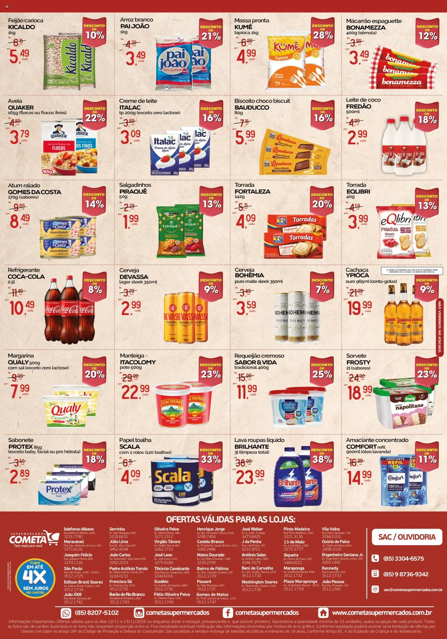 Cometa Supermercados Folheto - válido de 12.11.2025 | Página: 2 | Produtos: Papel toalha, Arroz, Flocos, Refrigerante