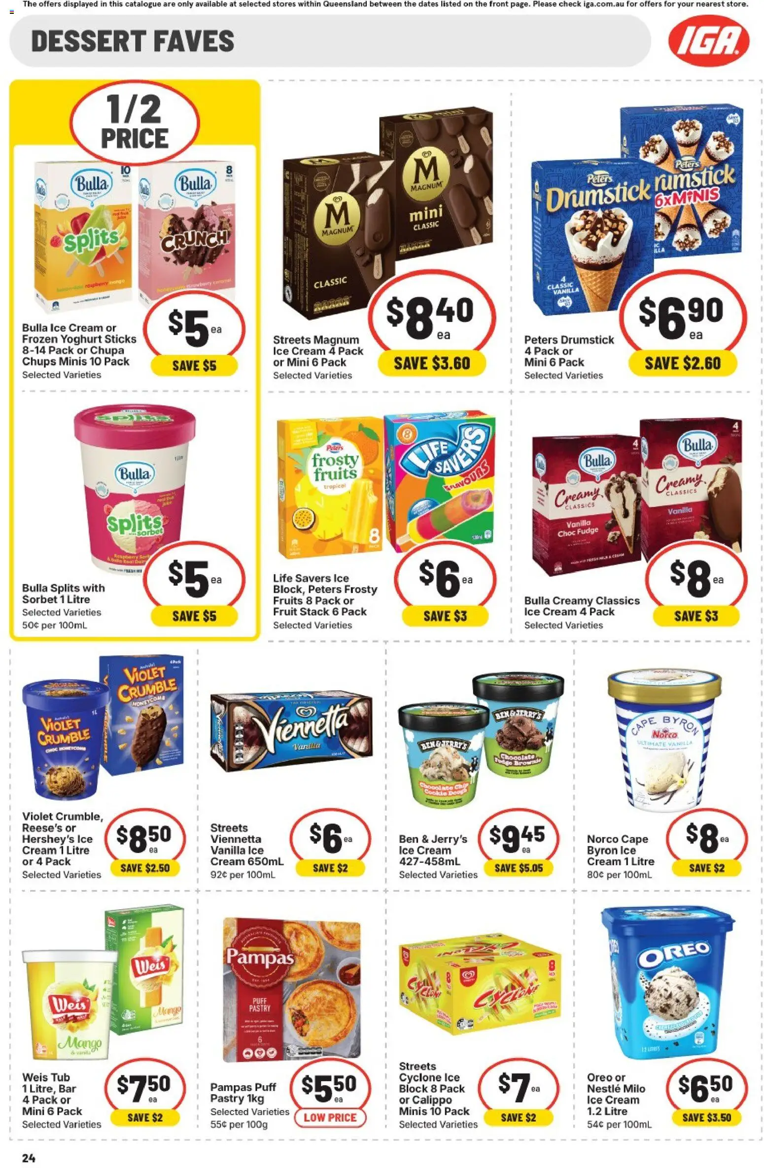 IGA catalogue - valid from 24.12.2025 | Page: 27 | Products: Pastry, Ice cream, Mango, Raspberry