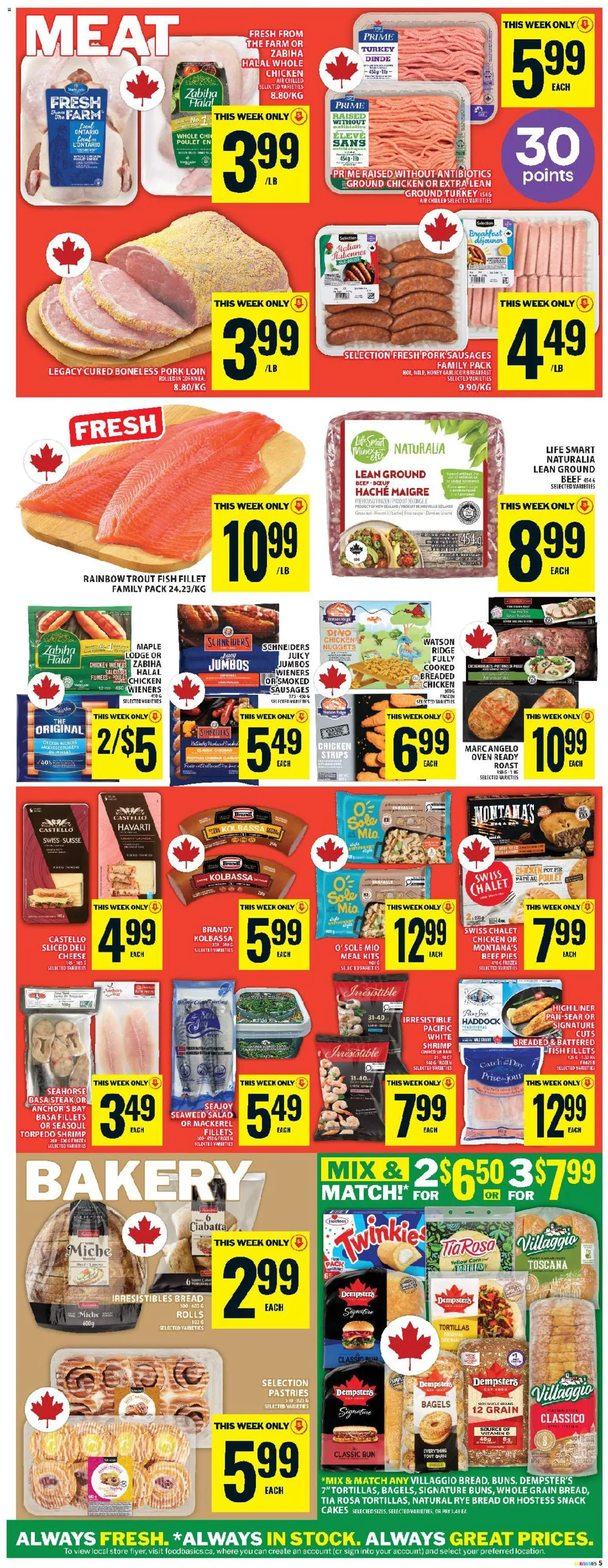 Food Basics flyer valid from 15.01.2026 | Page: 8 | Products: Fish, Turkey, Ridge, Chicken