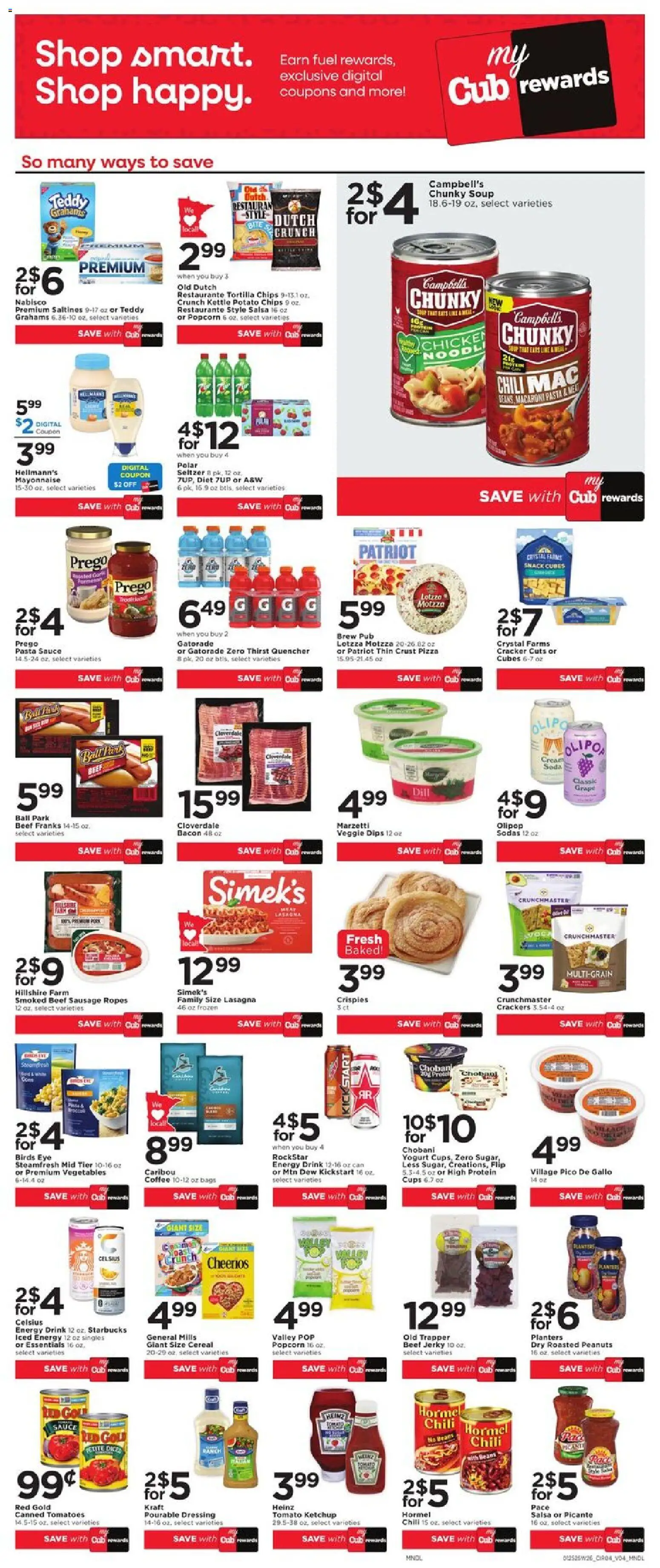Cub Foods Weekly Ad - valid from 25.01.2026 | Page: 4 | Products: Yogurt, Cream, Mayonnaise, Sauce