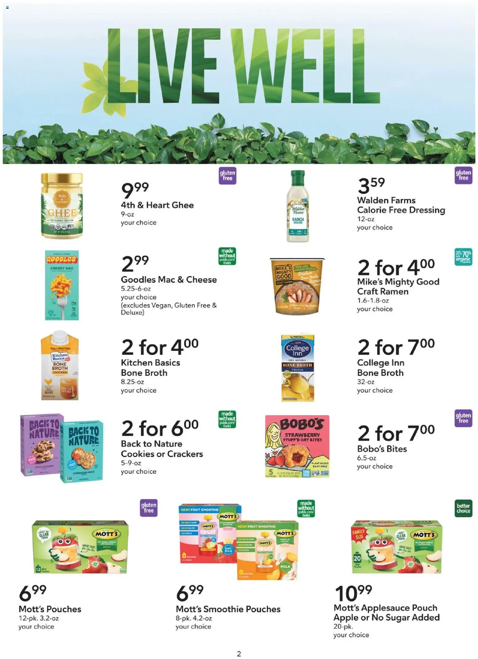 Publix Extra Savings - valid from 10.01.2026 | Page: 2 | Products: Cheese, Noodles, Cookies, Sugar