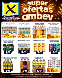 X Supermercados ofertas Ambev - Pré-Visualização do folheto da loja X Supermercados, válido de 16.04.2026