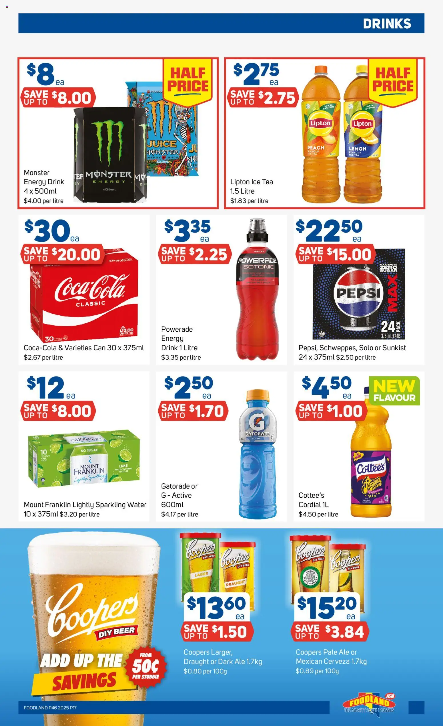Foodland catalogue - valid from 12.11.2025 | Page: 17 | Products: Beer, Tea, Sugar, Lemon