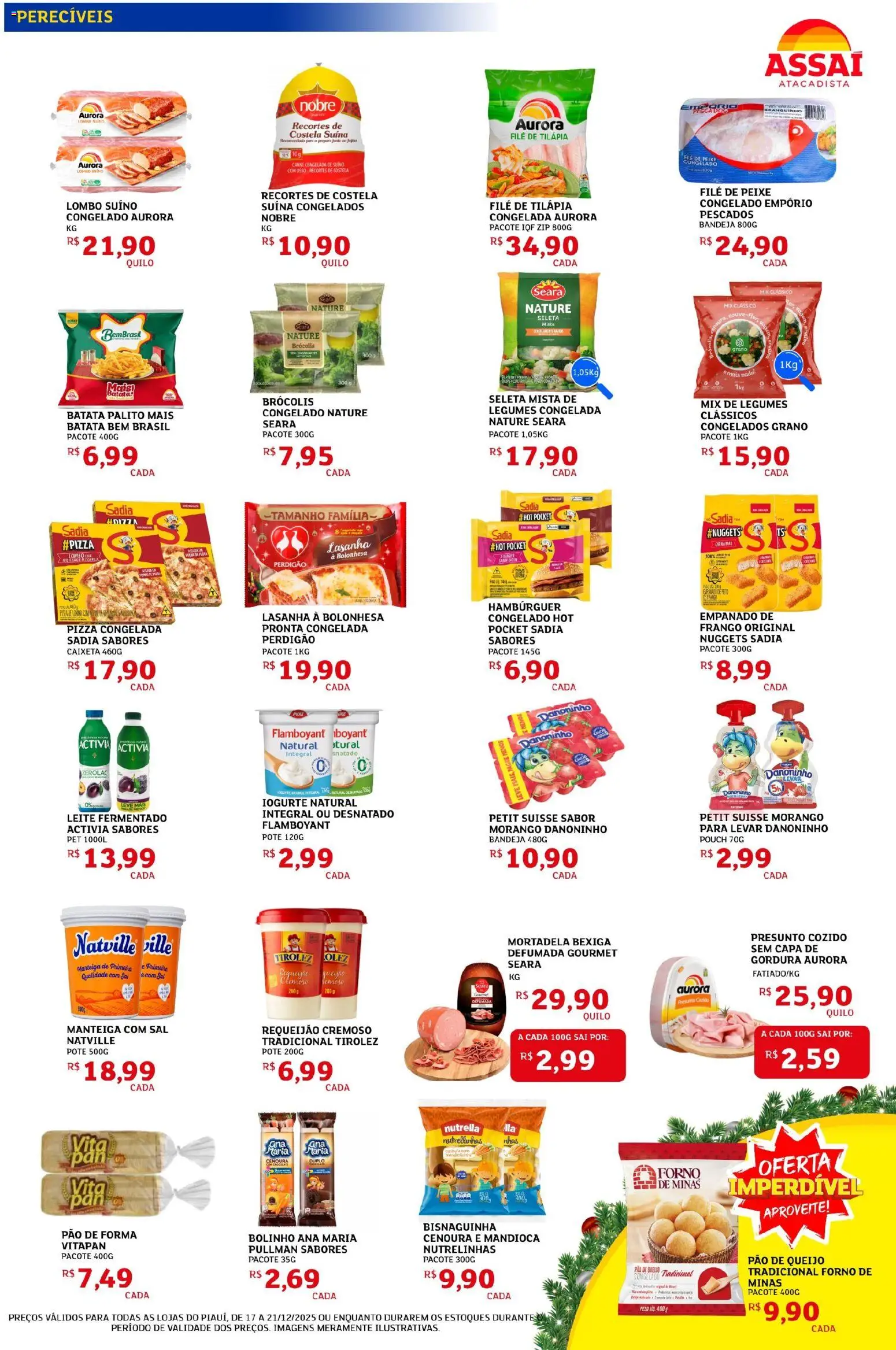 Assaí Atacadista Folheto - válido de 17.12.2025 | Página: 3 | Produtos: Iogurte, Tilápia, Presunto, Lasanha