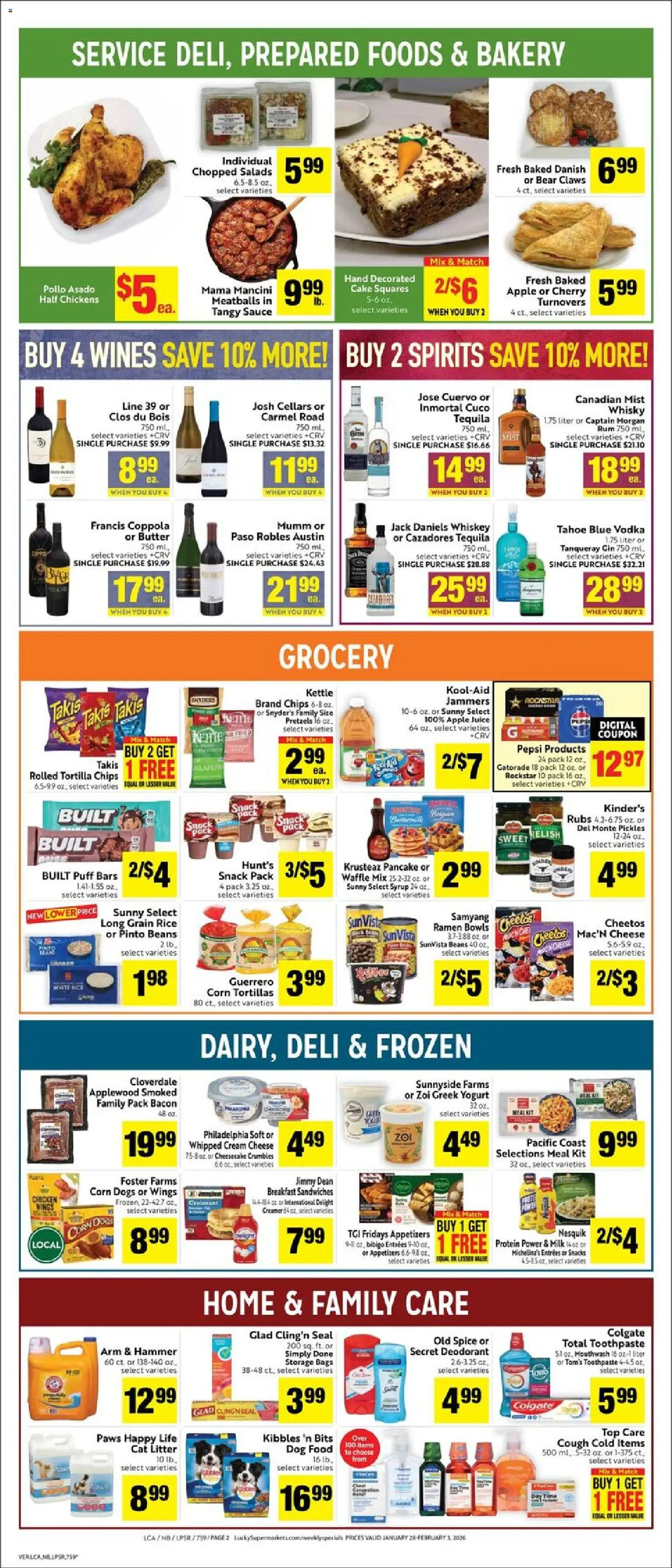 Lucky Supermarkets Weekly - AK - valid from 28.01.2026 | Page: 2 | Products: Cat Litter, Yogurt, Whiskey, Kettle