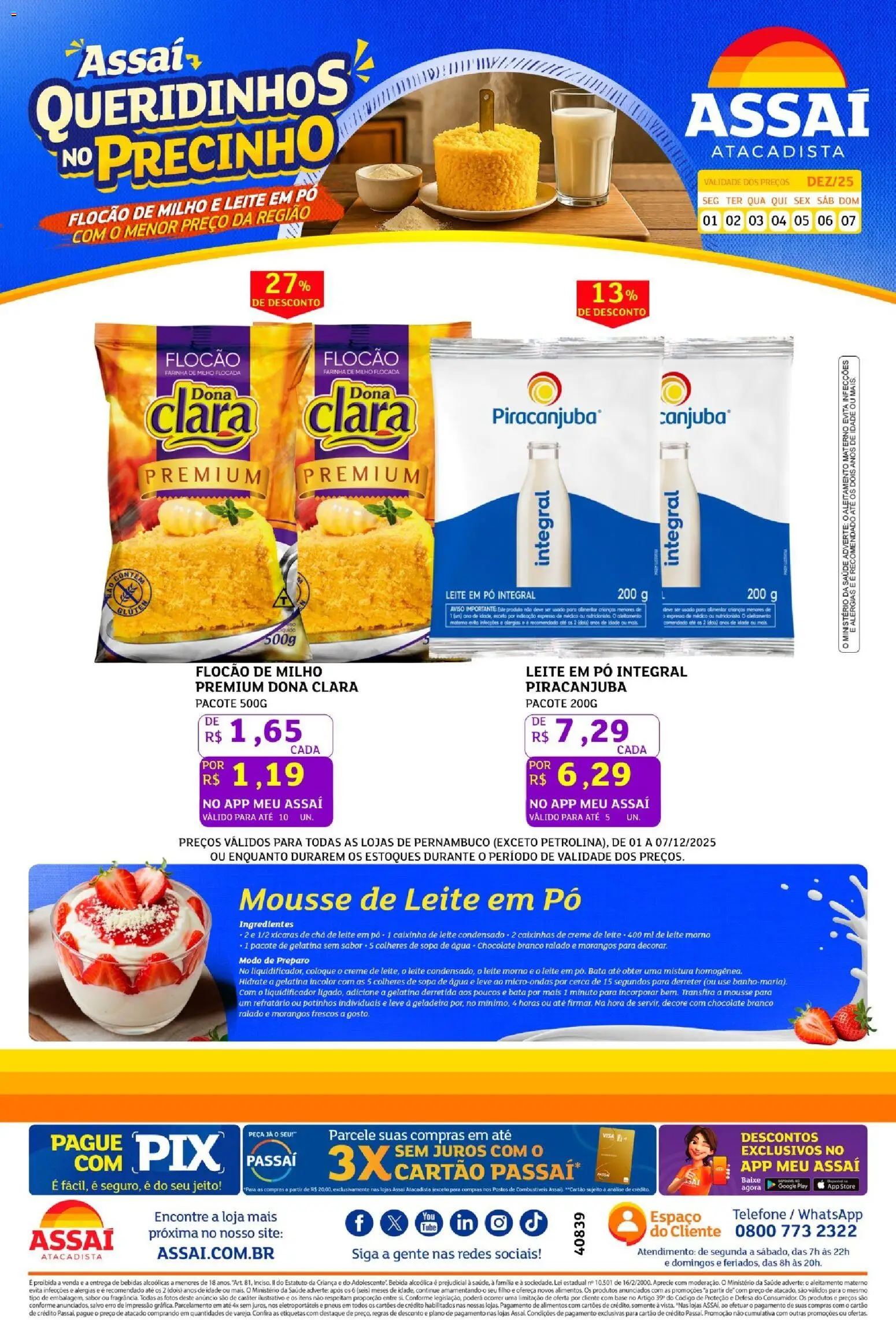 Assaí Atacadista Folheto - válido de 01.12.2025 | Página: 1 | Produtos: Chocolate, Microondas, Creme, Bebida