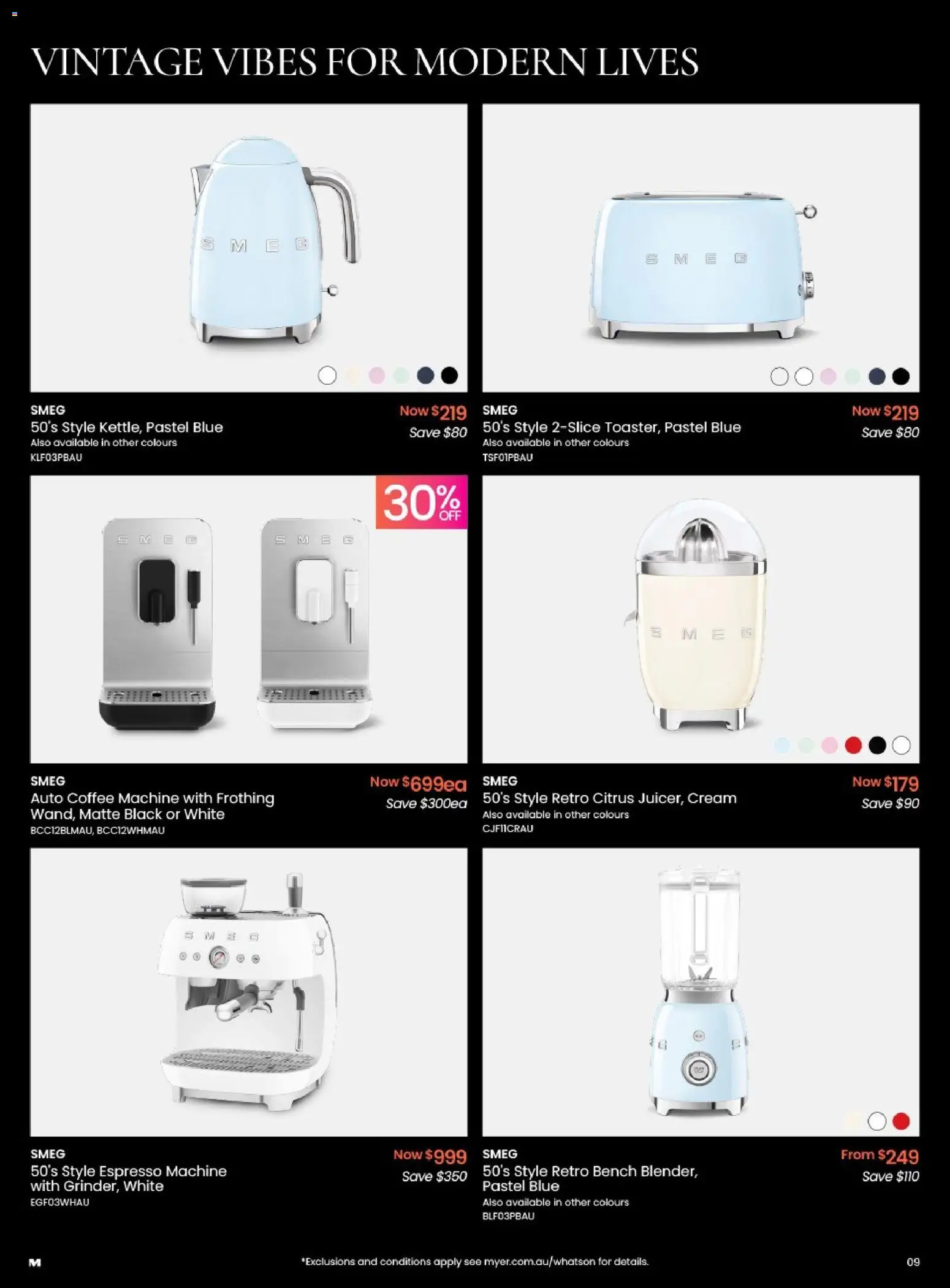 Myer catalogue - valid from 17.11.2025 | Page: 9 | Products: Coffee, Cream, Espresso machine, Bench