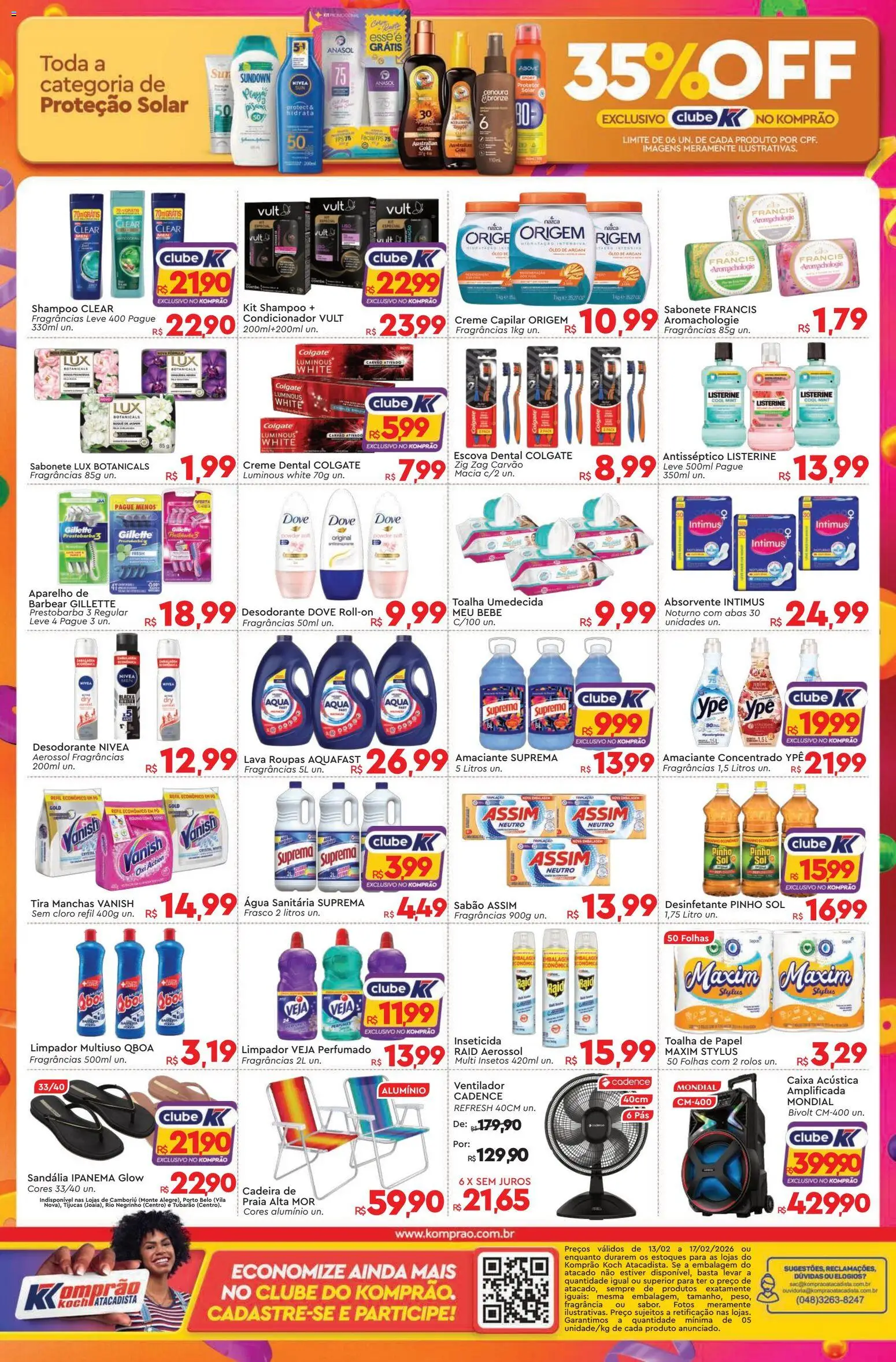 Komprao Atacadista Folheto - válido de 13.02.2026 | Página: 4 | Produtos: Desodorante, Caixa, Amaciante, Inseticida