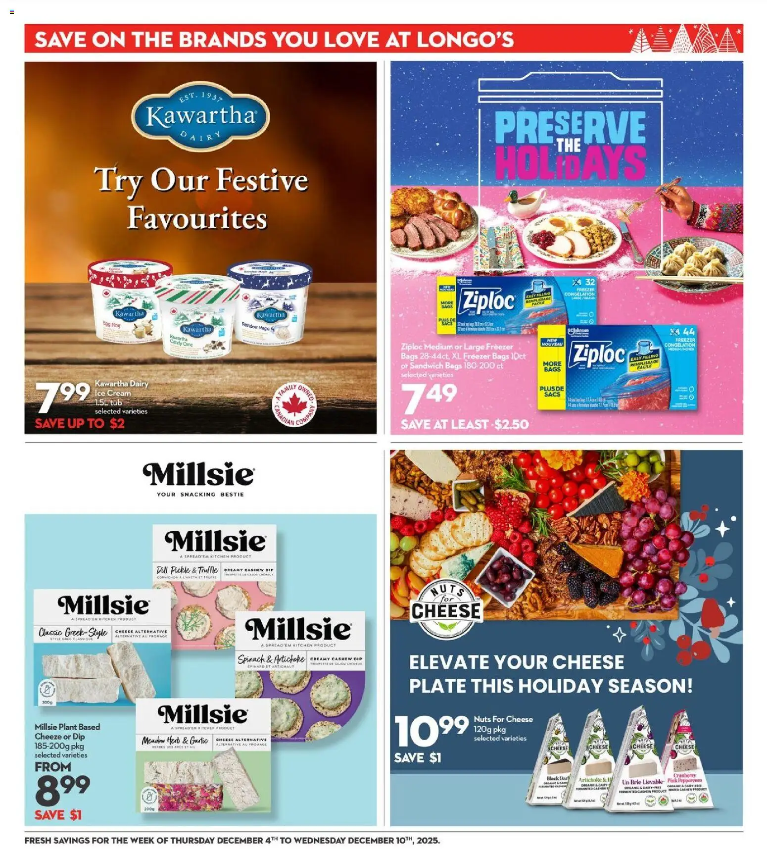 Longo's flyer valid from 04.12.2025 | Page: 21 | Products: Nuts, Cream, Ice cream, Freezer