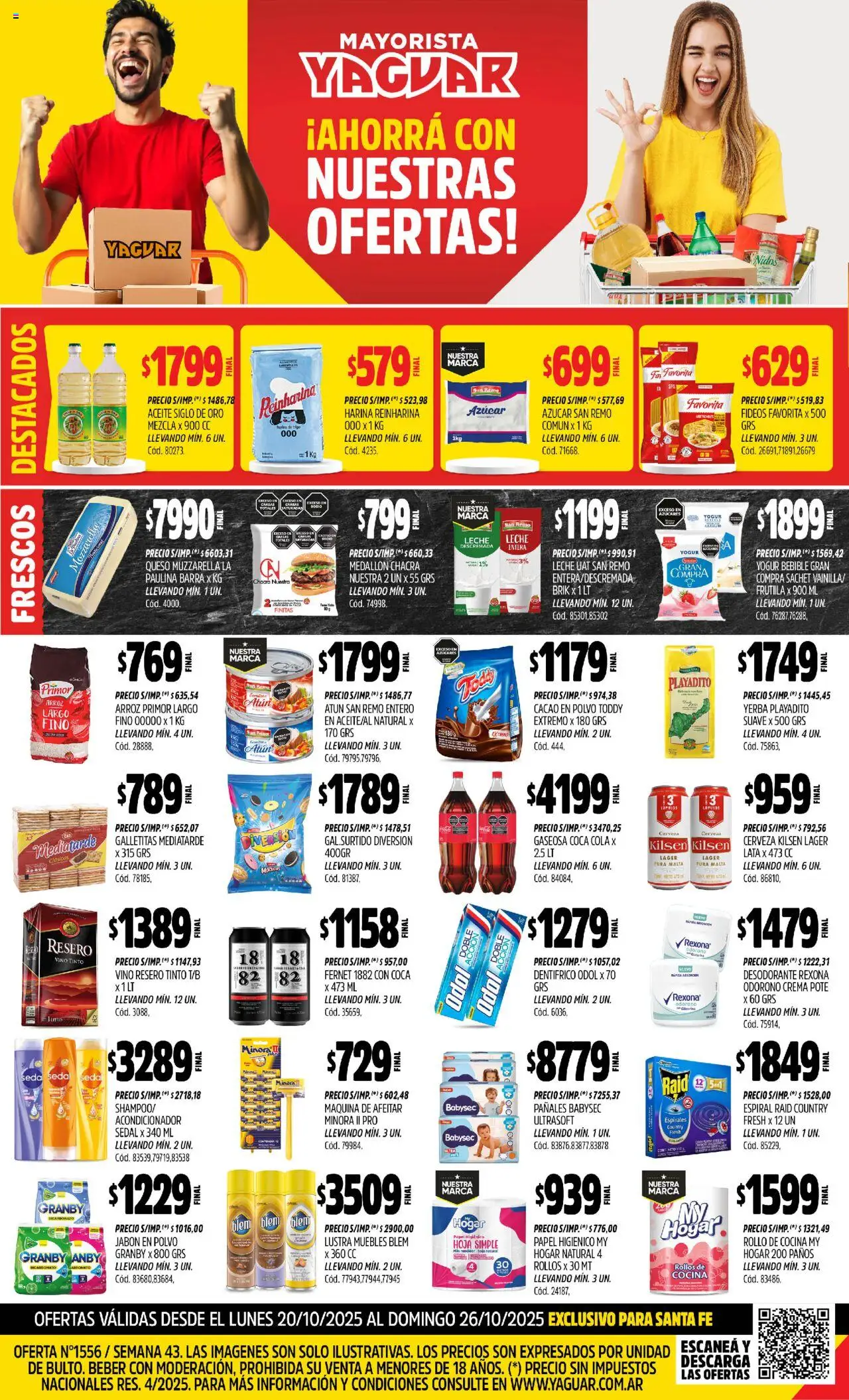 Yaguar - Santa Fe │ válido desde el 20.10.2025 | Página: 1 | Productos: Yerba, Jabón, Desodorante, Leche