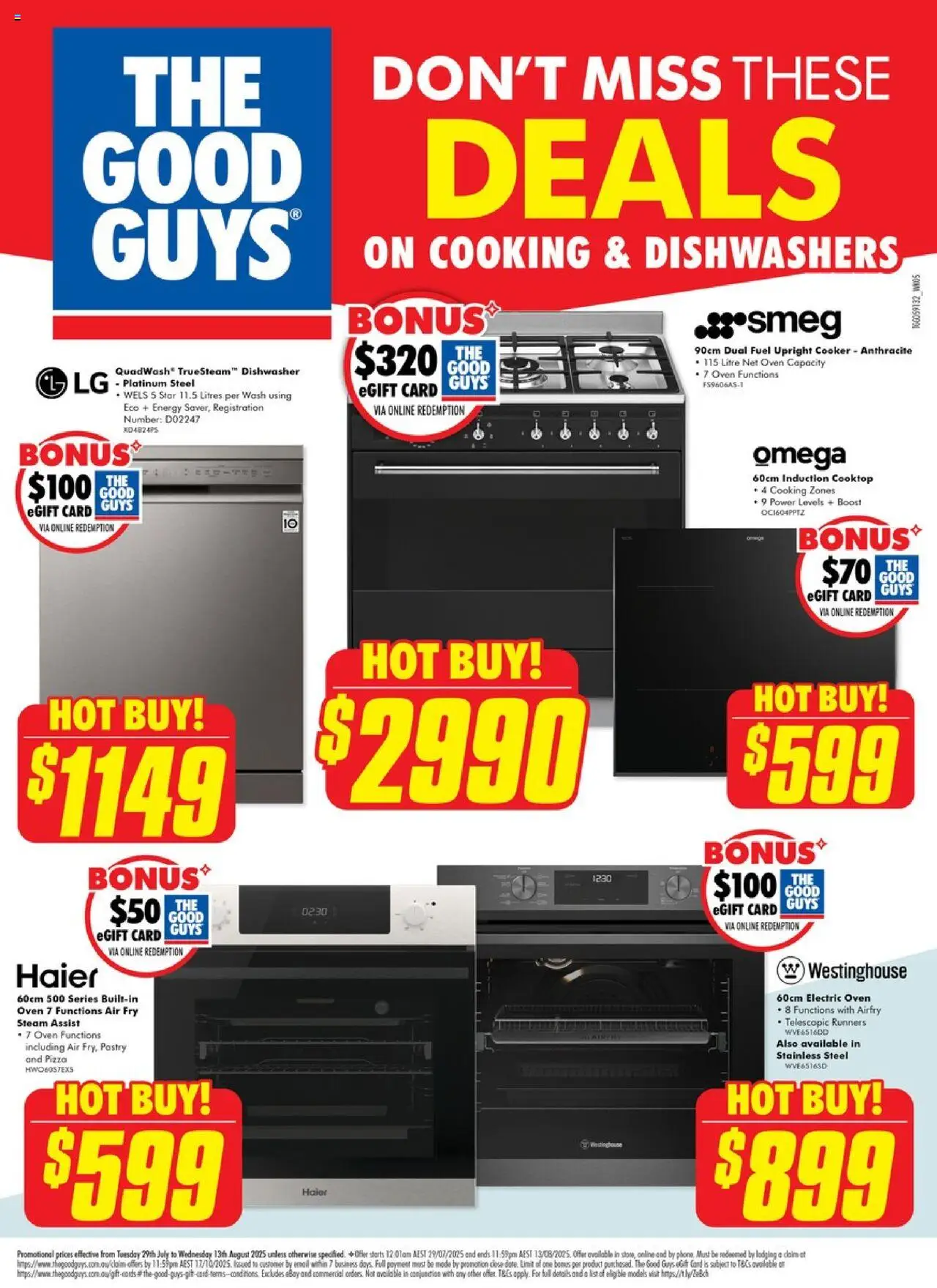 The Good Guys catalogue - valid from 28.07.2025 | Page: 1 | Products: Pizza, Pastry, Oven, Dishwasher