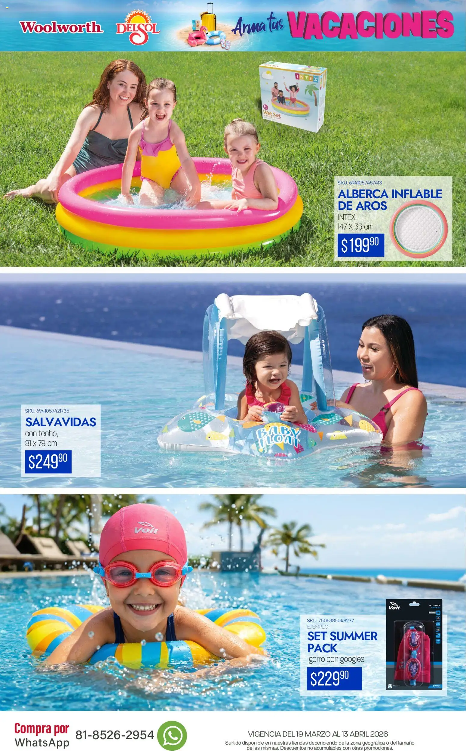 Nuevas ofertas de Del Sol y Woolworth catálogo Arma tus Vacaciones  válidas en toda la República Mexicana desde el 19.03.2026. ¡Encuentra las mejores ofertas en Del Sol y Woolworth catálogo Arma tus Vacaciones ! | Página: 7