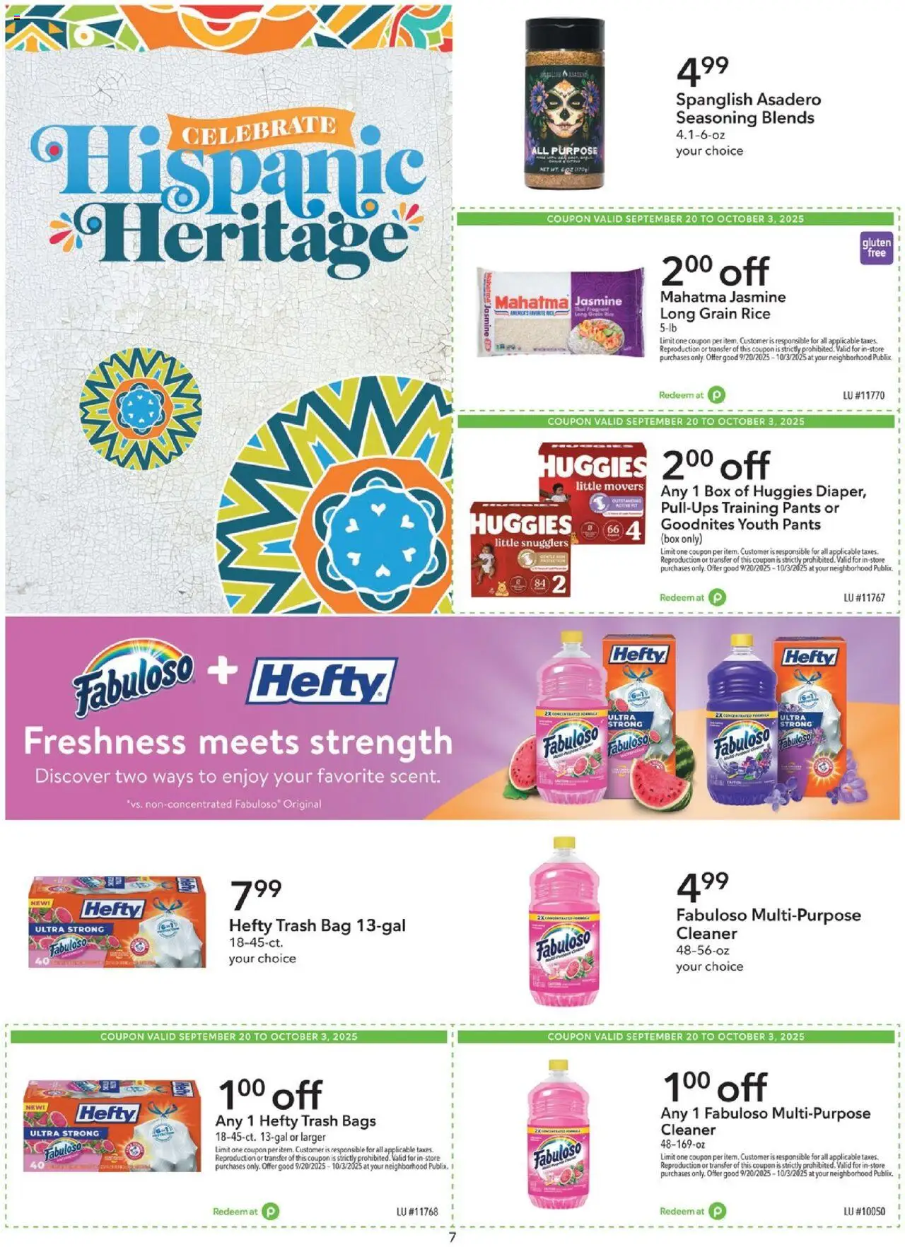 Publix Extra Savings - valid from 20.09.2025 | Page: 7 | Products: Box, Rice, Pants, Bag