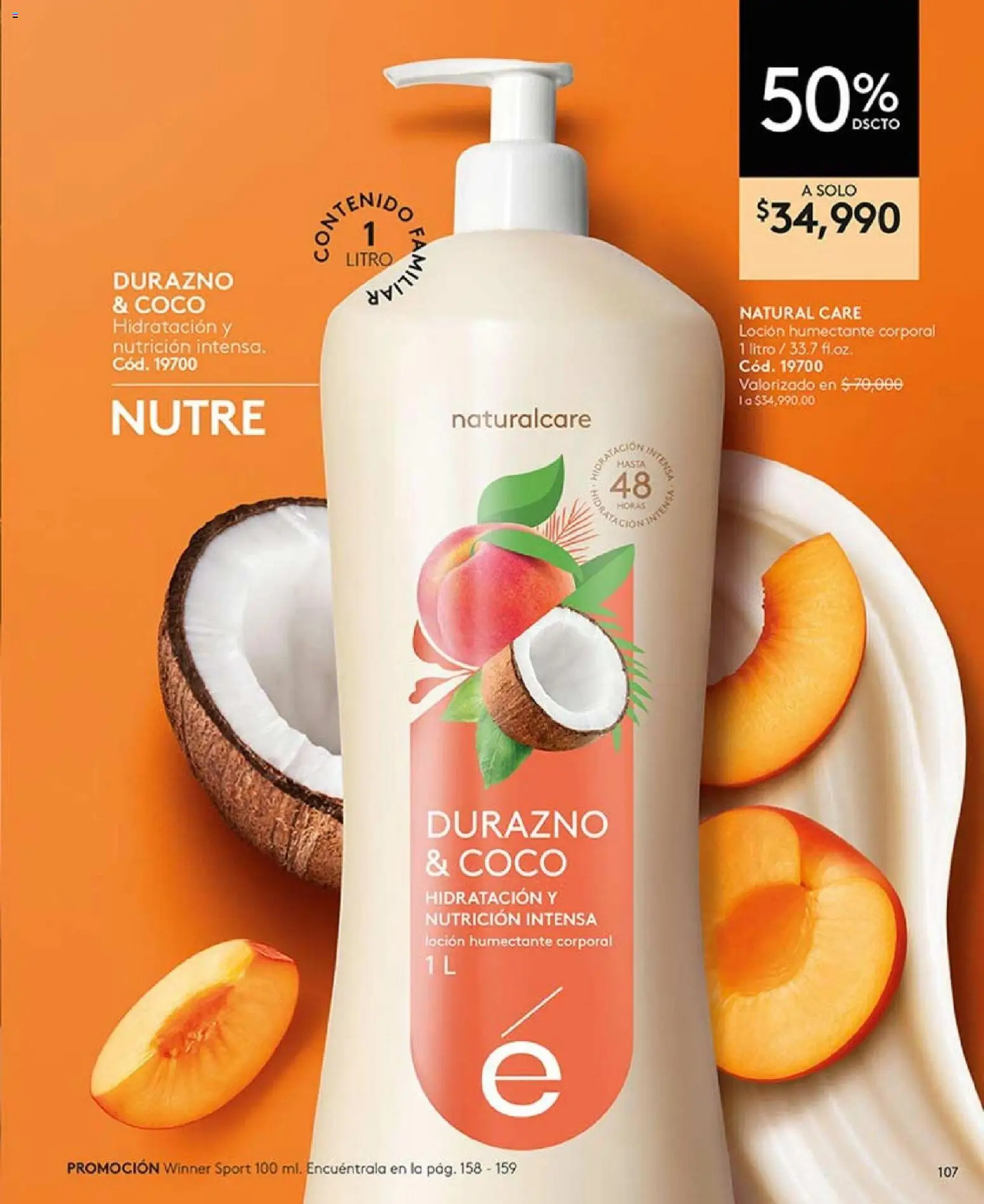 Ésika revista - valida desde el 01.02.2026 | Página: 107 | Productos: Loción, Coco, Durazno