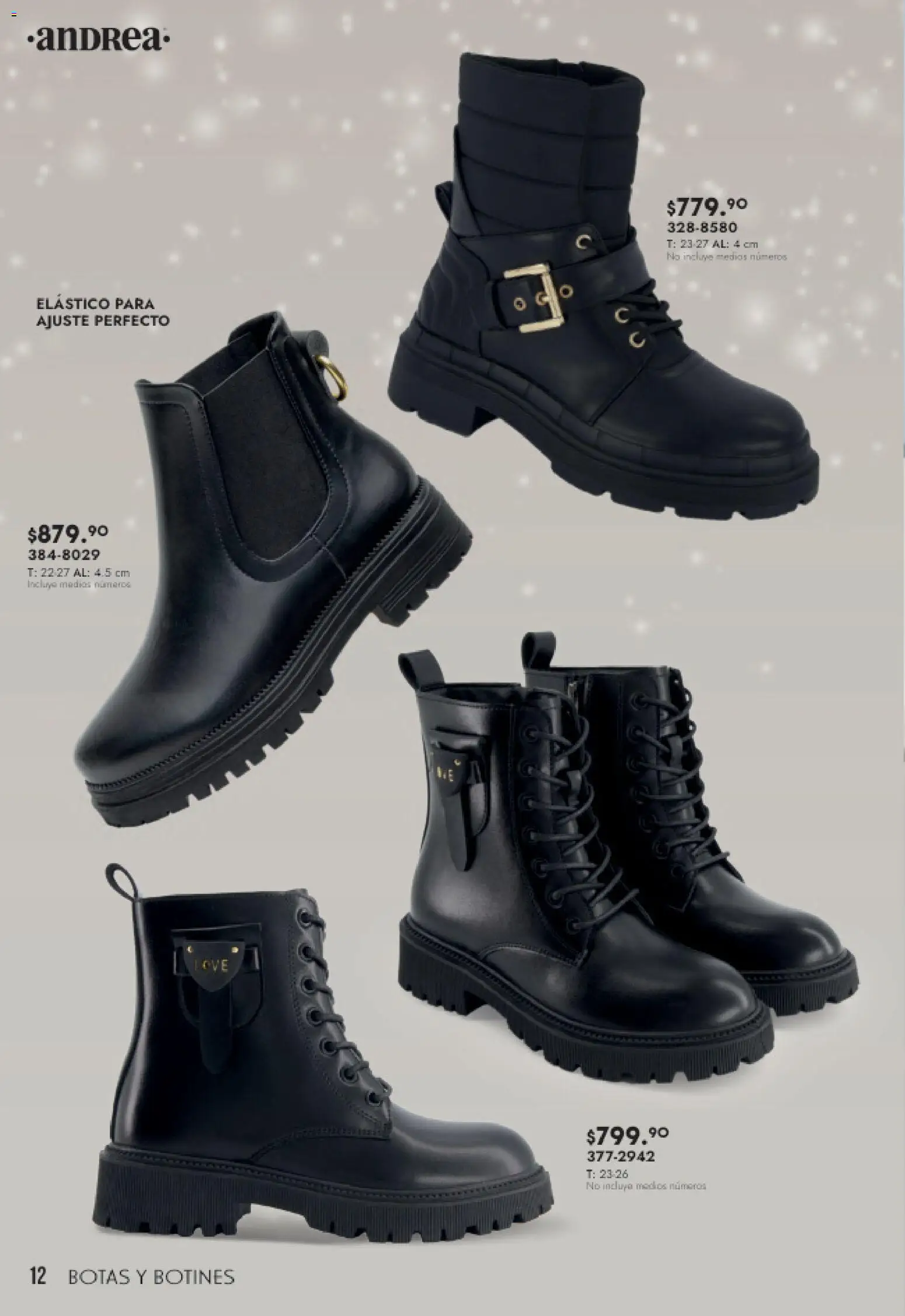 Nuevas ofertas de Andrea válidas en toda la República Mexicana desde el 08.03.2026. ¡Encuentra las mejores ofertas en Andrea catálogo Botas y Botines! | Página: 12 | Productos: Botas, Botines