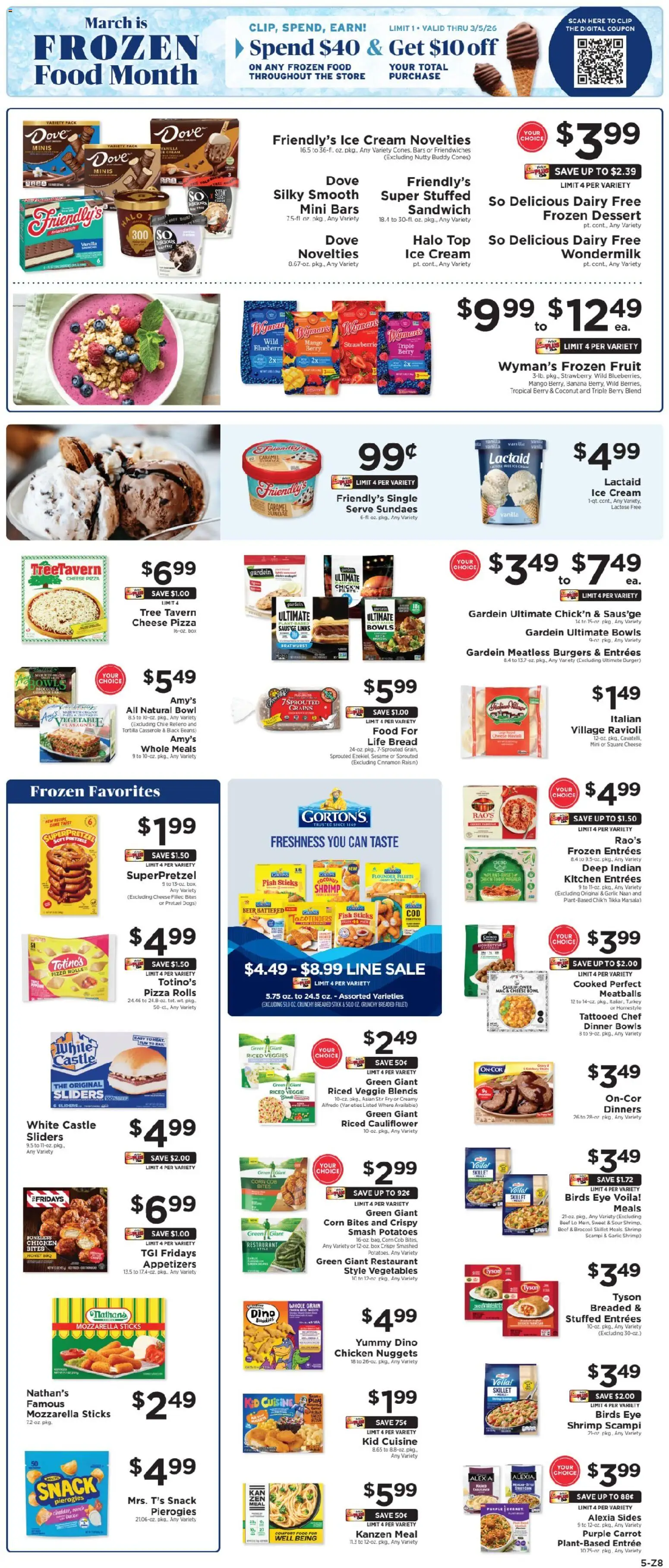 ShopRite Weekly Ad - valid from 27.02.2026 | Page: 9 | Products: Pizza, Fish, Ice cream, Garlic