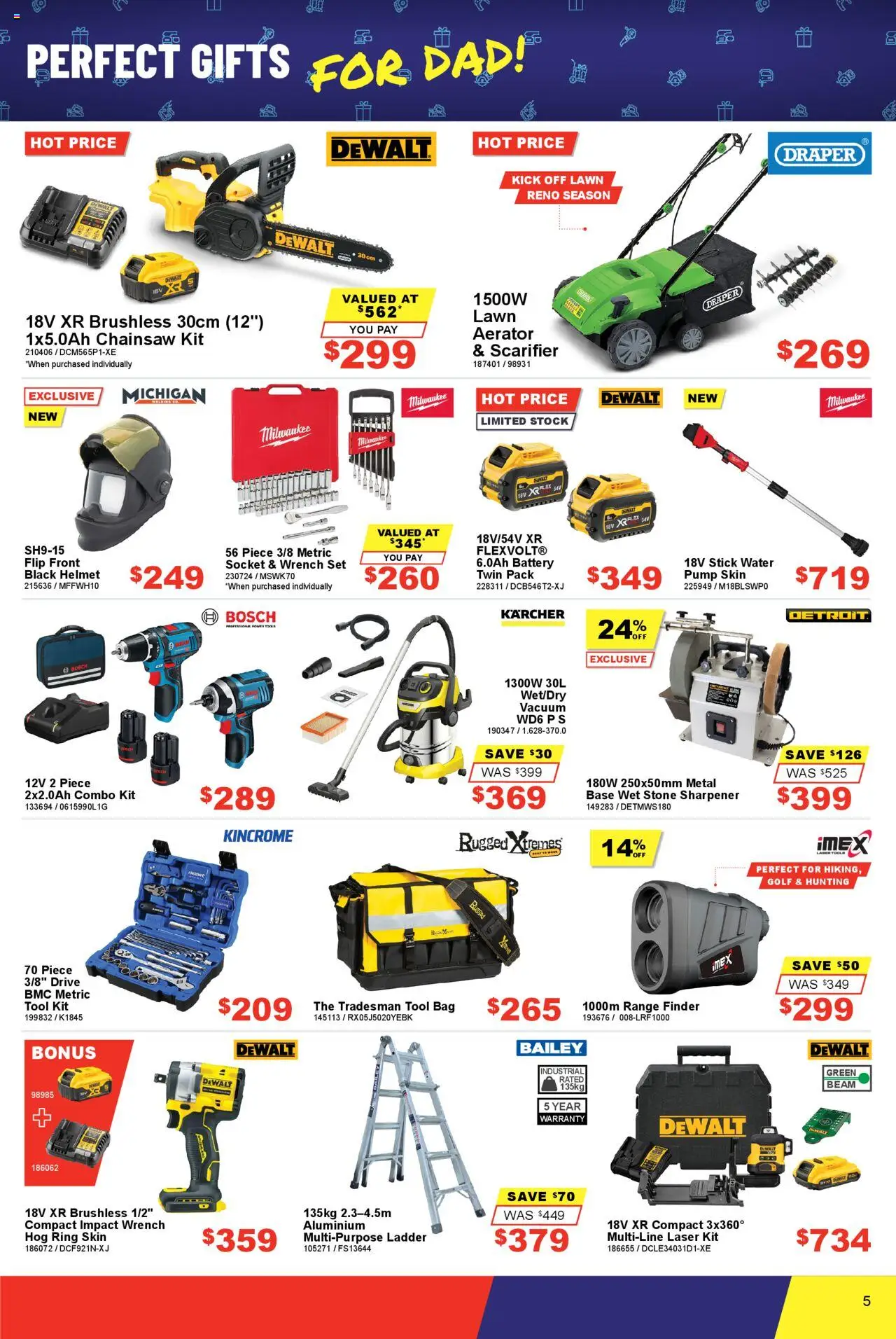 Total Tools catalogue - valid from 19.08.2025 | Page: 5 | Products: Socket, Battery, Bag, Multipurpose