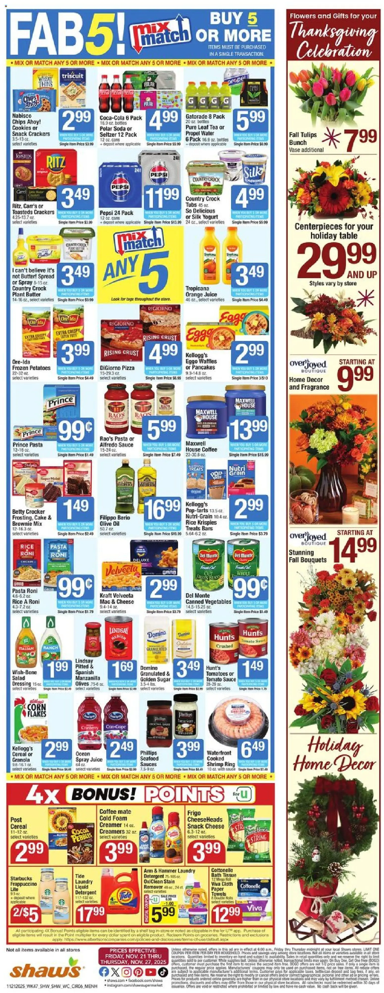 Shaw's Weekly Ad - NH - valid from 21.11.2025 | Page: 6 | Products: Yogurt, Oil, Water, Sugar