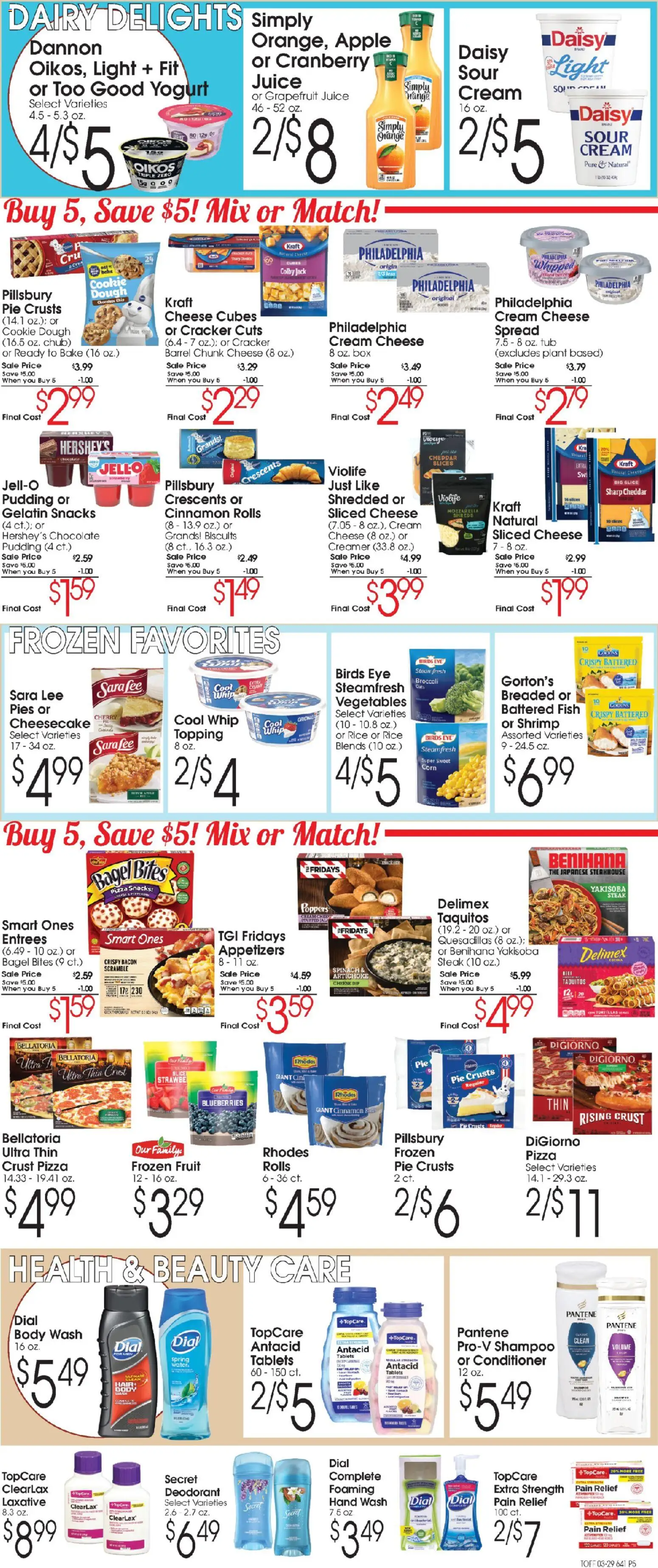 Family Fare Ad - valid from 29.03.2026 | Page: 5 | Products: Broccoli, Juice, Deodorant, Sour cream