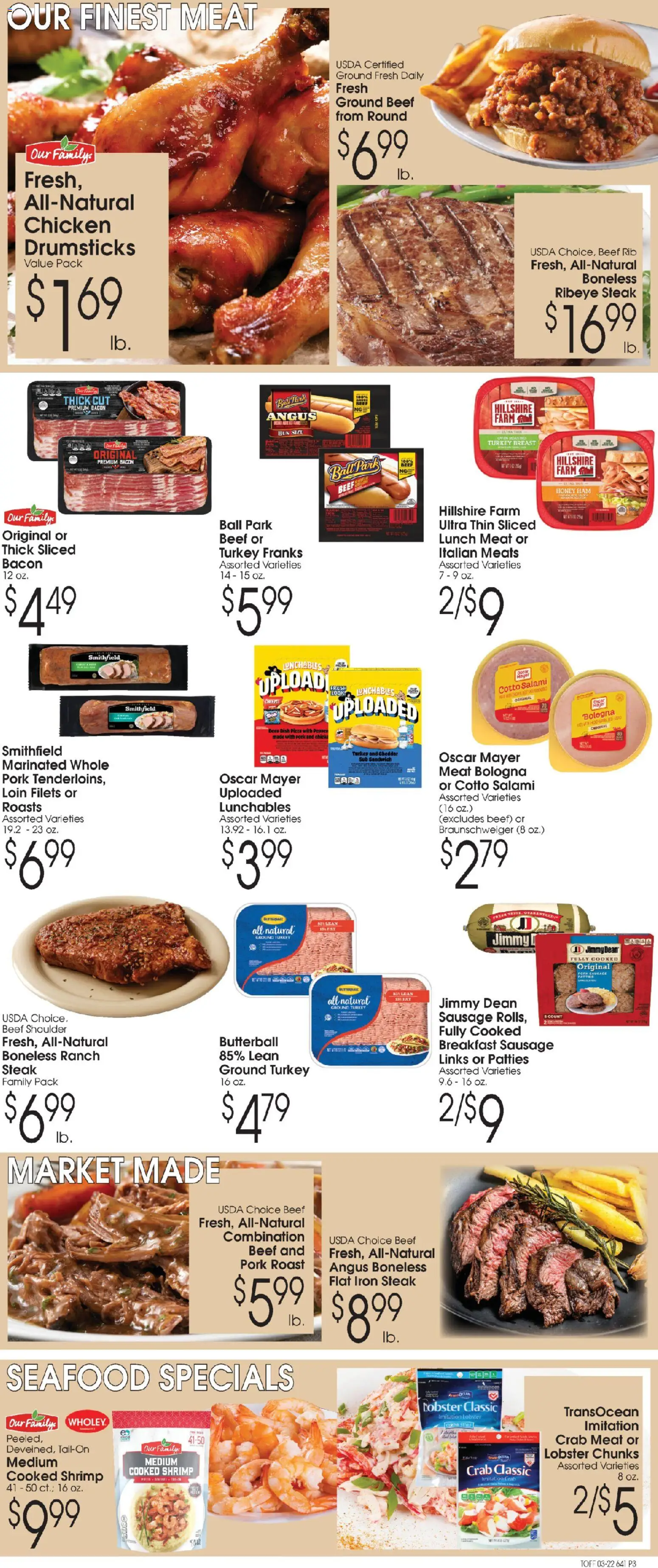 Family Fare Ad - valid from 22.03.2026 | Page: 3 | Products: Salami, Pork, Beef, Iron
