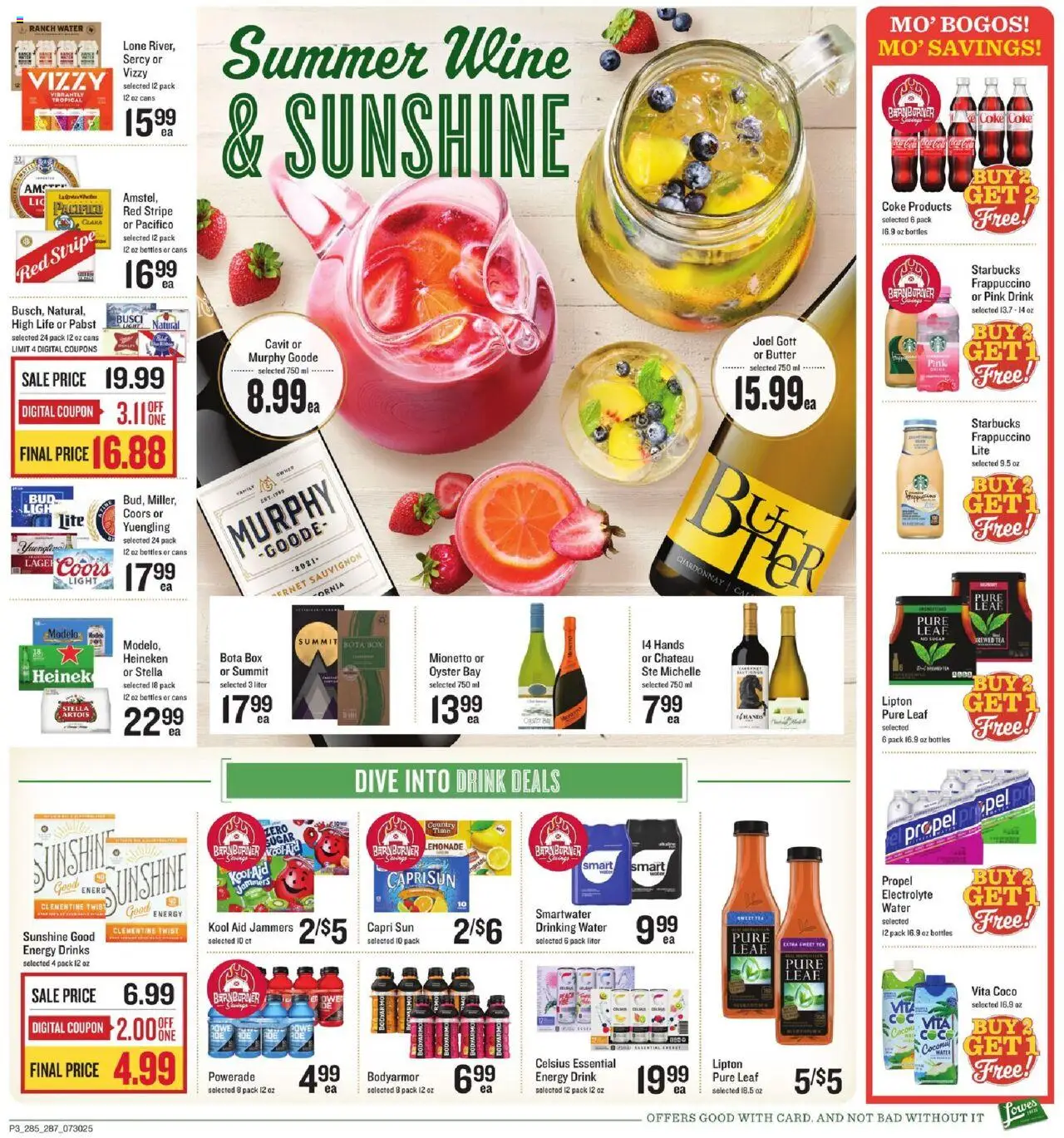 Lowes Foods Weekly Ad - NC - valid from 30.07.2025 | Page: 3 | Products: Box, Wine, Tea, Water
