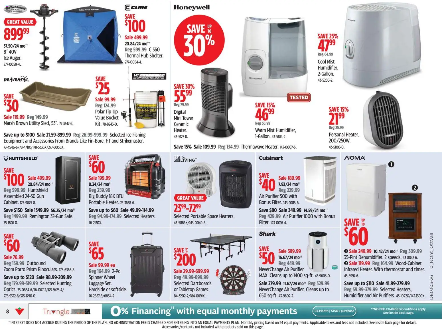 Canadian Tire flyer valid from 15.01.2026 | Page: 8 | Products: Luggage, Air purifier