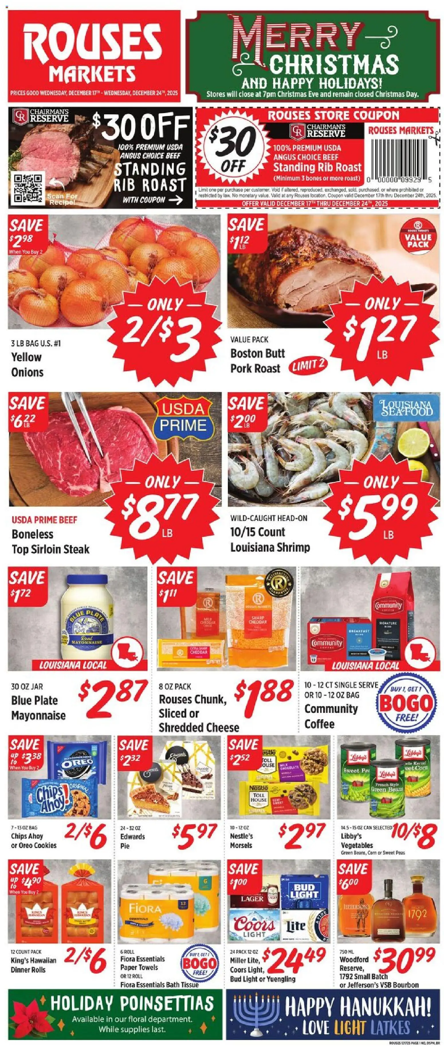 Rouses Weekly Ad - valid from 17.12.2025 | Page: 2 | Products: Coffee, Chocolate, Beef, Bourbon
