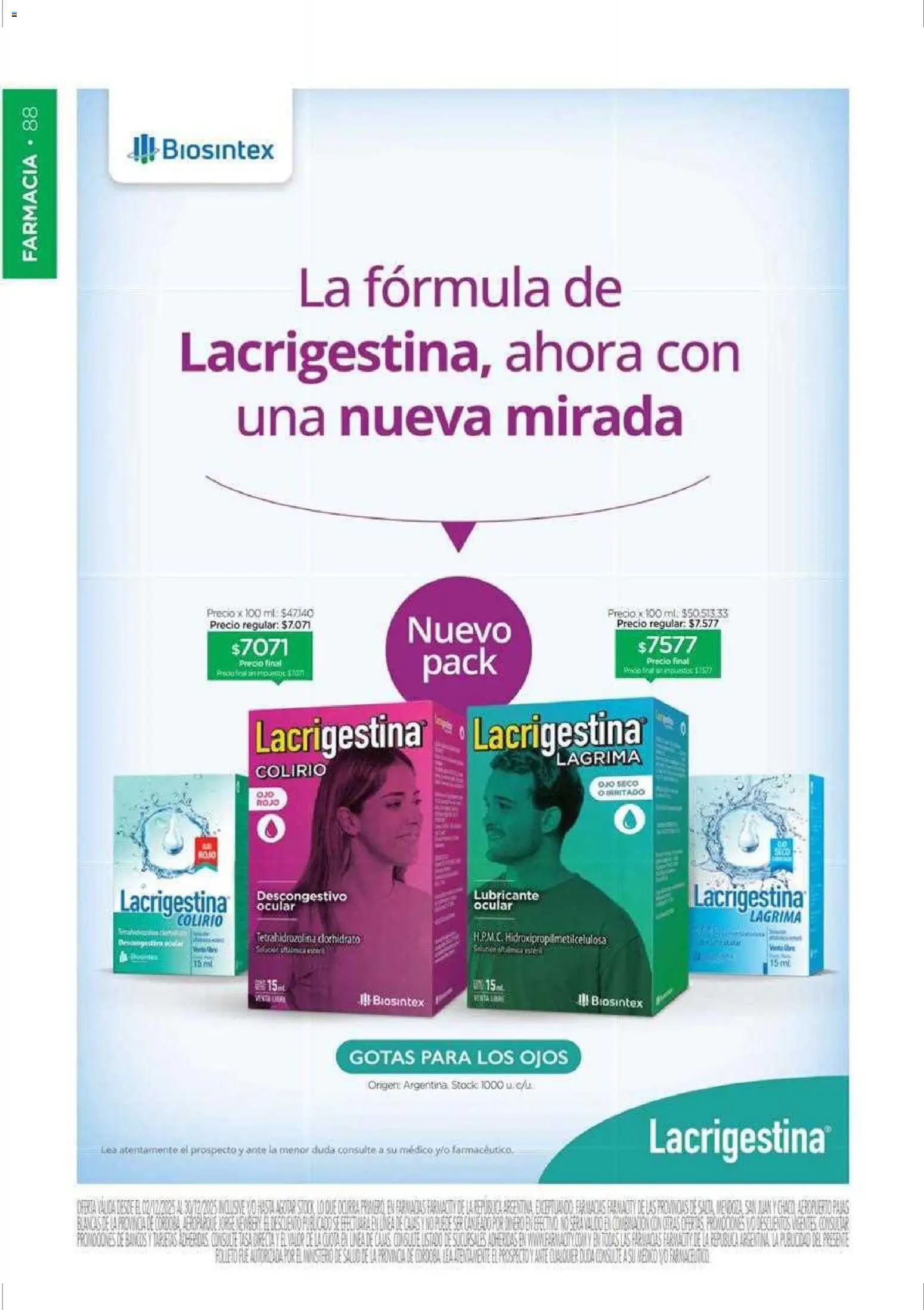 Farmacity catálogo │ válido desde el 02.12.2025 | Página: 88 | Productos: Gotas para los ojos