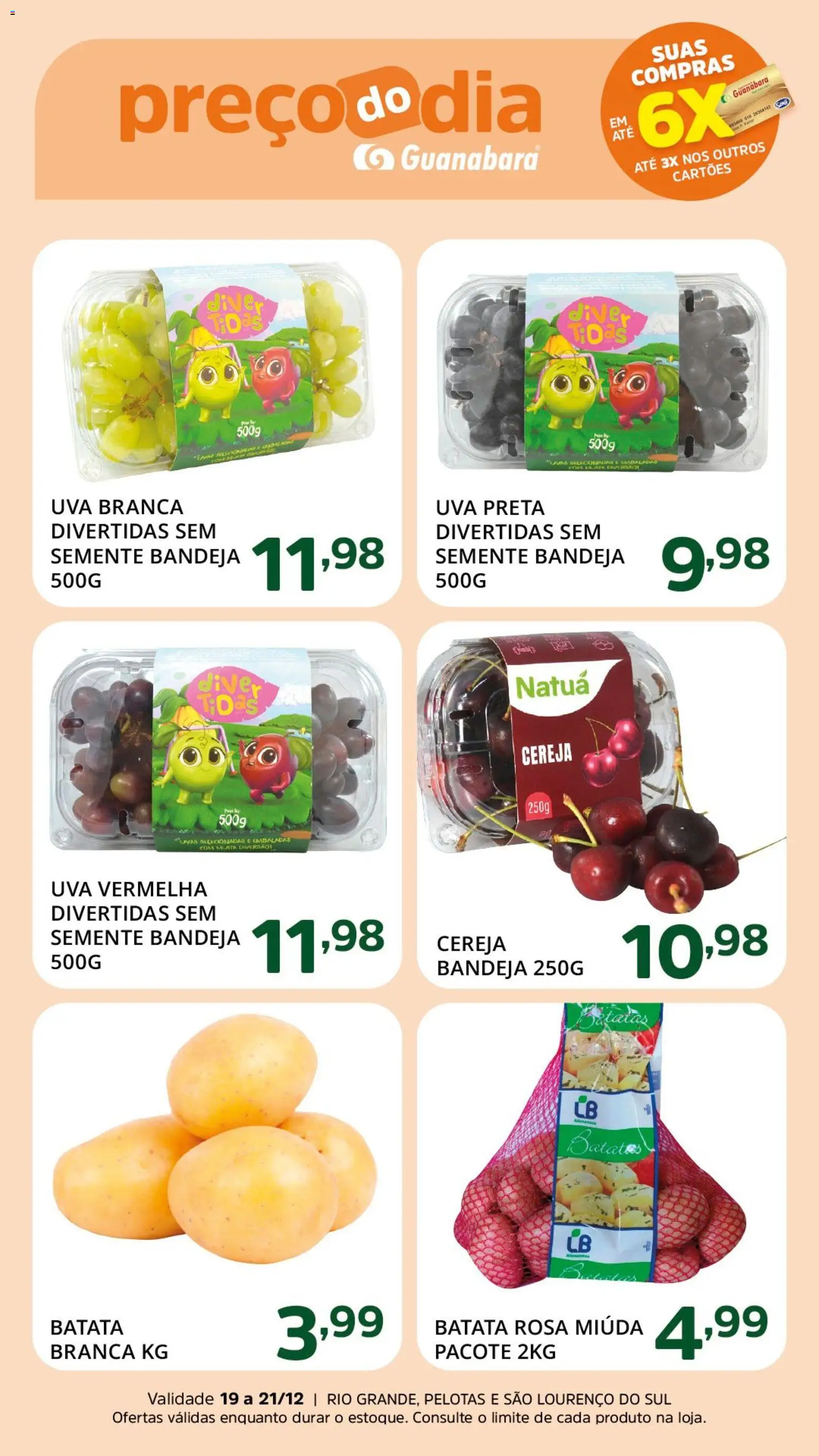Supermercado Guanabara Folheto - válido de 19.12.2025 | Página: 5 | Produtos: Cereja, Bandeja, Uvas, Batata