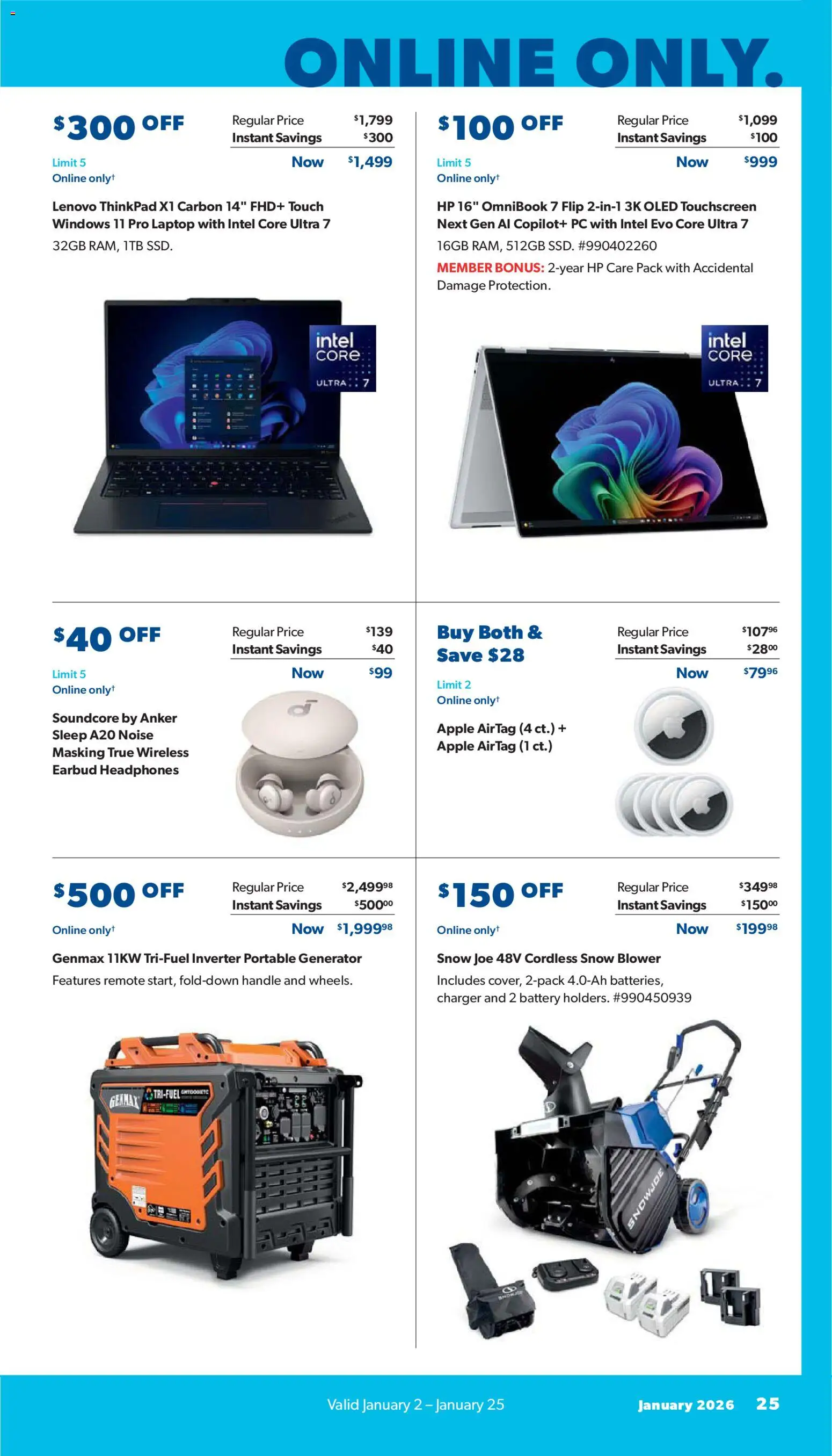 Sam's Club Instant Savings Book January - valid from 02.01.2026 | Page: 25 | Products: Battery, Pc, Laptop, Blower
