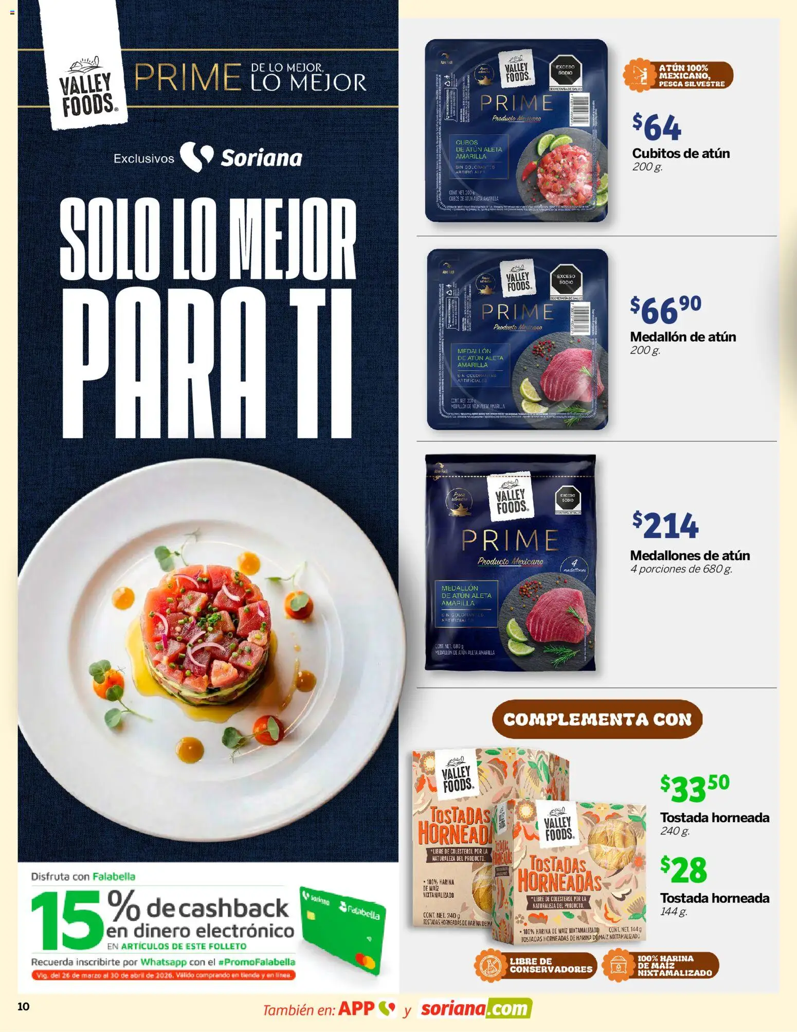 Nuevas ofertas de Soriana válidas en toda la República Mexicana desde el 26.03.2026. ¡Encuentra las mejores ofertas en Soriana Descubre lo mejor Híper Nacional! | Página: 10 | Productos: Maíz, Harina, Atún
