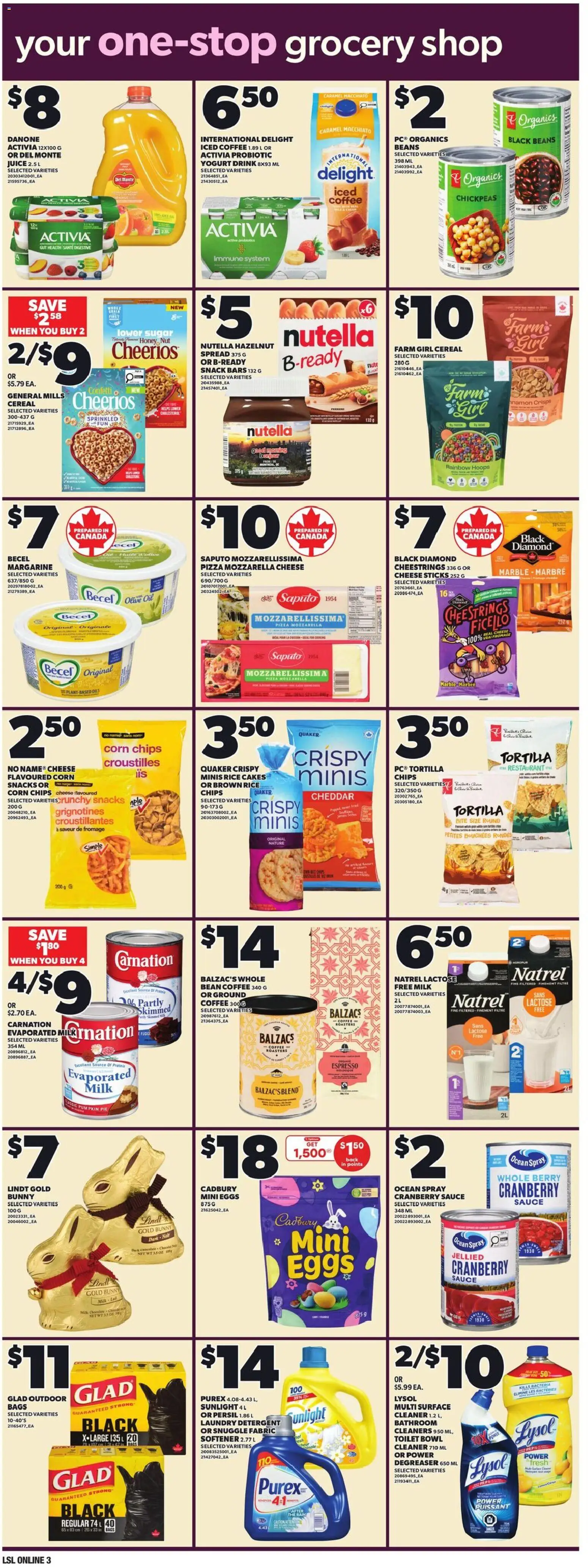 Loblaws flyer valid from 02.04.2026 | Page: 15 | Products: Chips, Cheese, Pumpkin, Juice