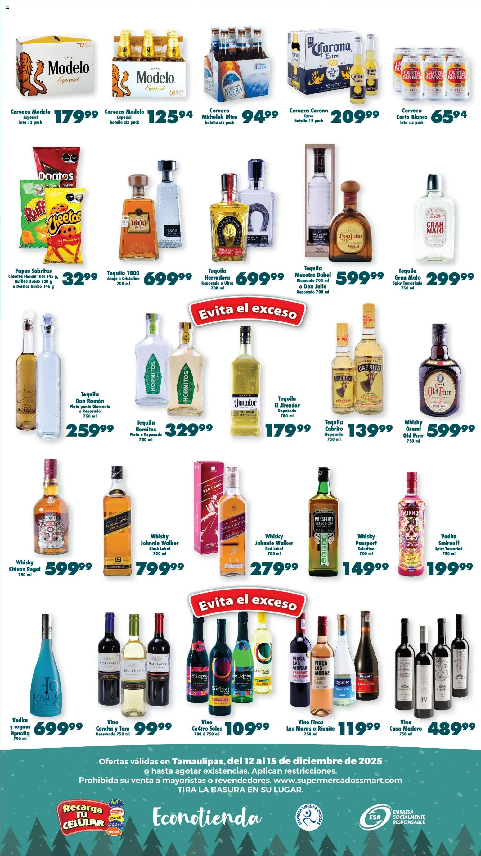 Nuevas ofertas de S-Mart válidas en toda la República Mexicana desde el 12.12.2025. ¡Encuentra las mejores ofertas en S-Mart folleto Ofertas de Feria Nuevo Laredo! | Página: 3 | Productos: Queso, Botella, Vino, Vodka