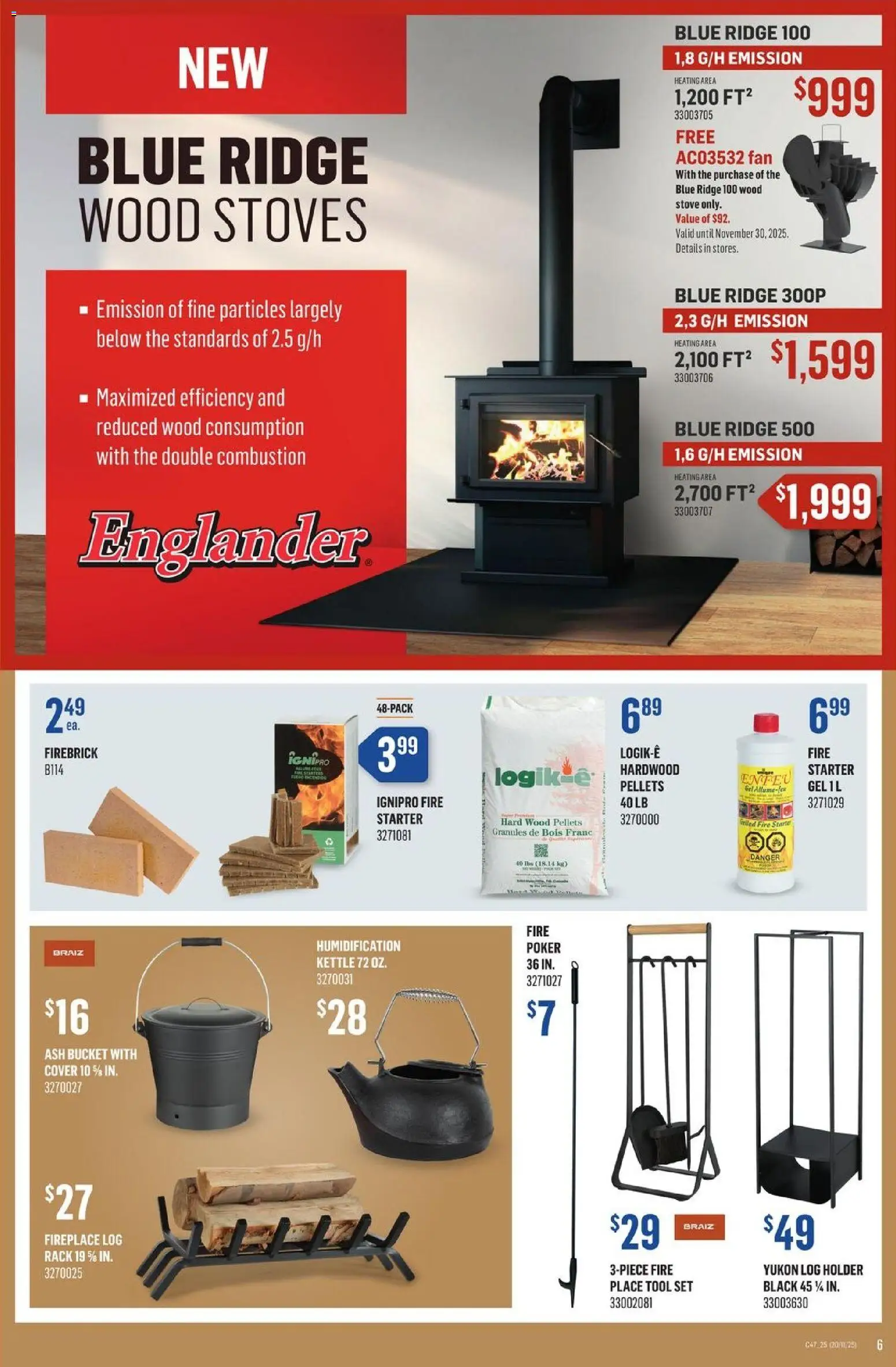 Canac flyer valid from 20.11.2025 | Page: 6 | Products: Stove, Kettle, Fan, Ridge