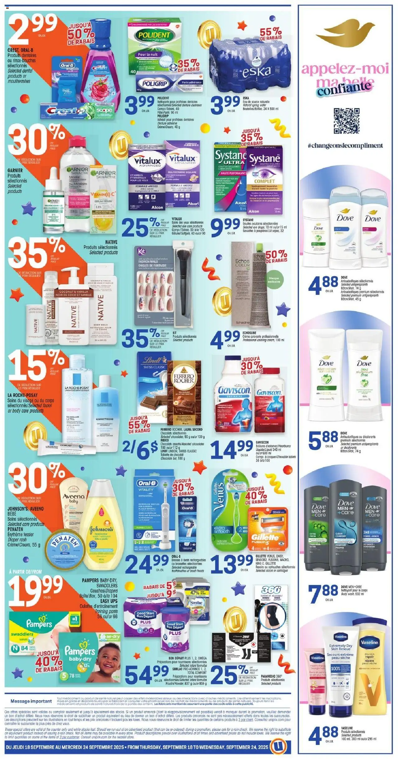 Uniprix flyer valid from 18.09.2025 | Page: 2 | Products: Brush, Body wash, Chocolate, Pants