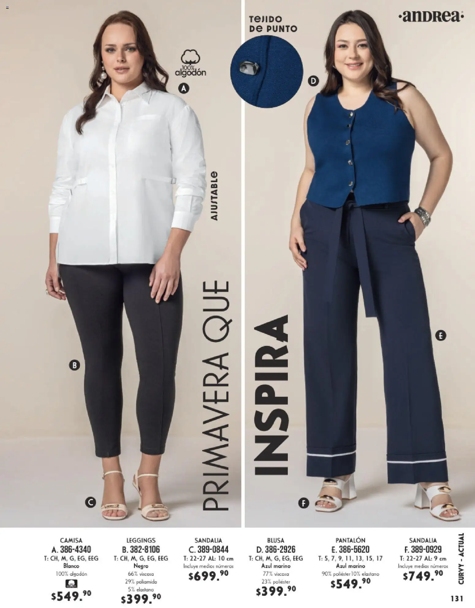 Nuevas ofertas de Andrea válidas en toda la República Mexicana desde el 25.01.2026. ¡Encuentra las mejores ofertas en Andrea catálogo Vestir! | Página: 131 | Productos: Blusa, Leggings, Camisa, Algodón