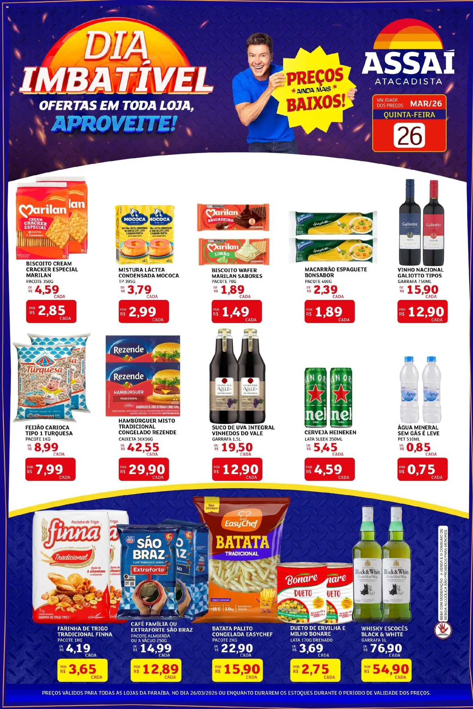 Assaí Atacadista Folheto - válido de 26.03.2026 | Página: 1 | Produtos: Almofada, Macarrão, Carne, Frango