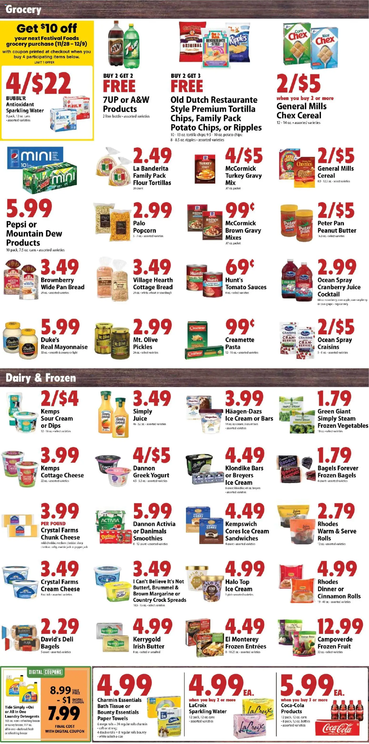 Festival Foods Weekly Ad - valid from 19.11.2025 | Page: 4 | Products: Butter, Yogurt, Rice, Ice cream