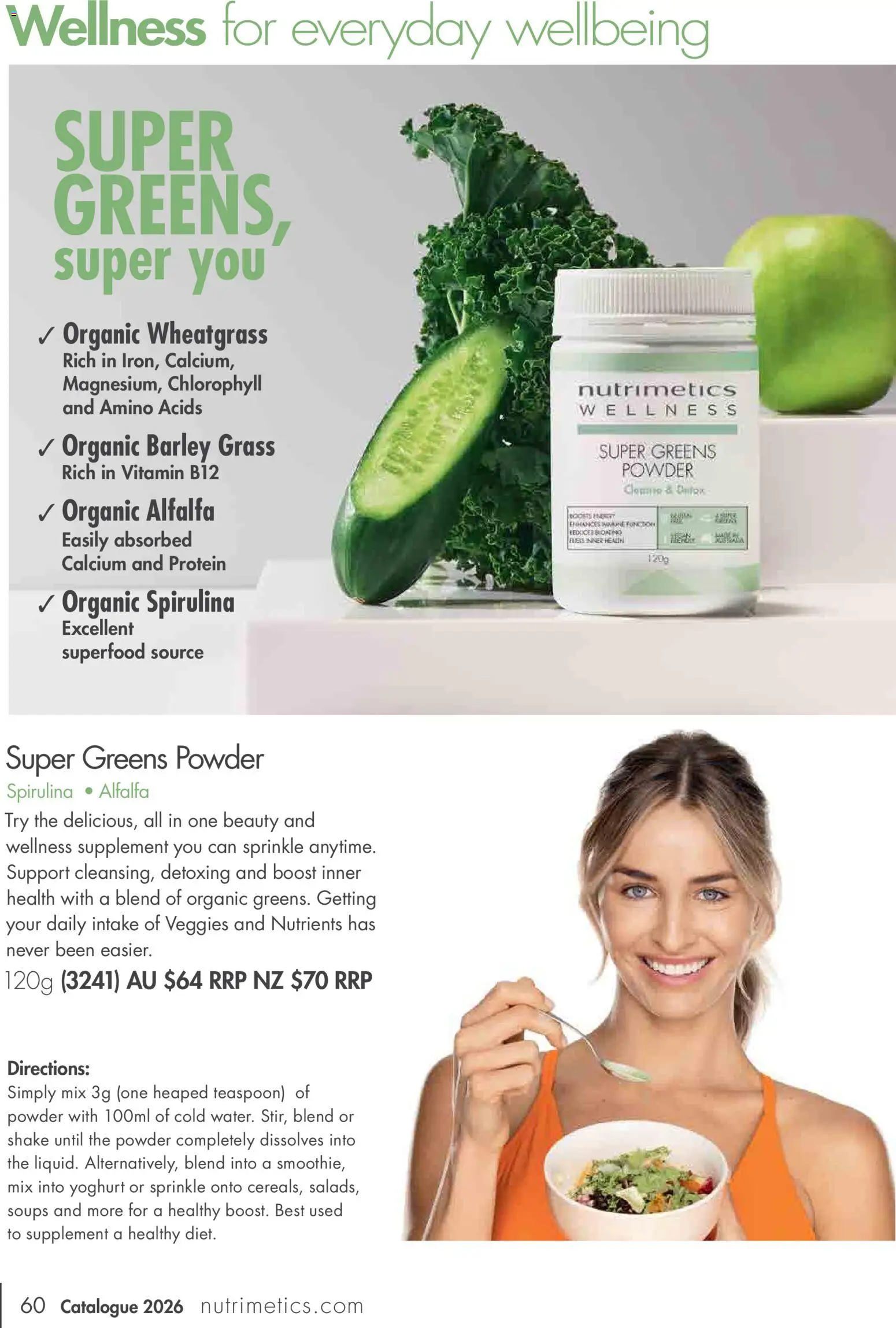 Nutrimetics catalogue - valid from 01.01.2026 | Page: 60 | Products: Powder, Yoghurt, Greens, Nutrients
